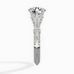 Six Prong Vintage Style Round Engagement Ring in White Gold