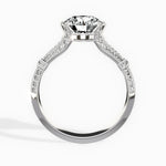Six Prong Vintage Style Round Engagement Ring in White Gold