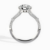 Six Prong Vintage Style Round Engagement Ring in White Gold