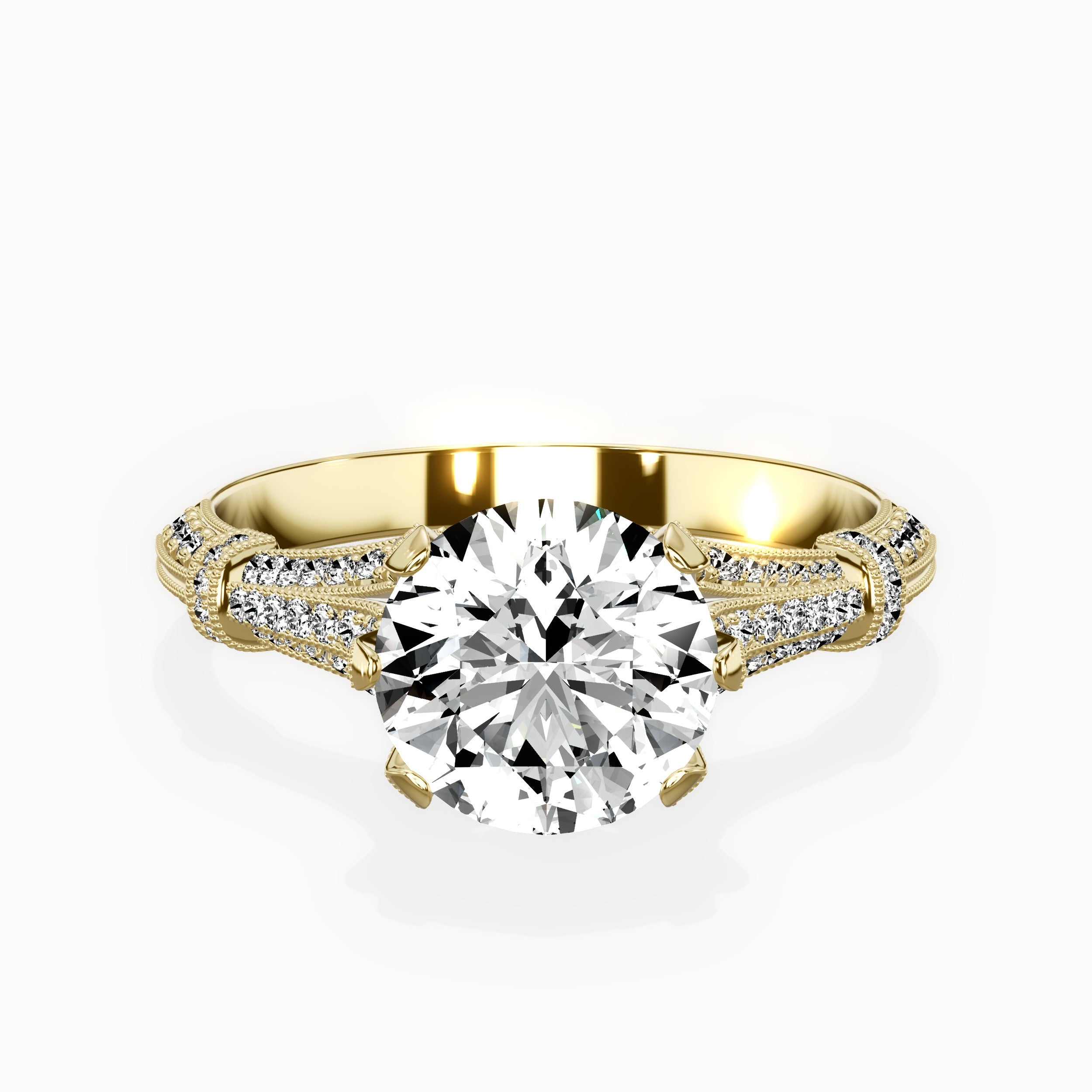 Six Prong Vintage Style Engagement Ring