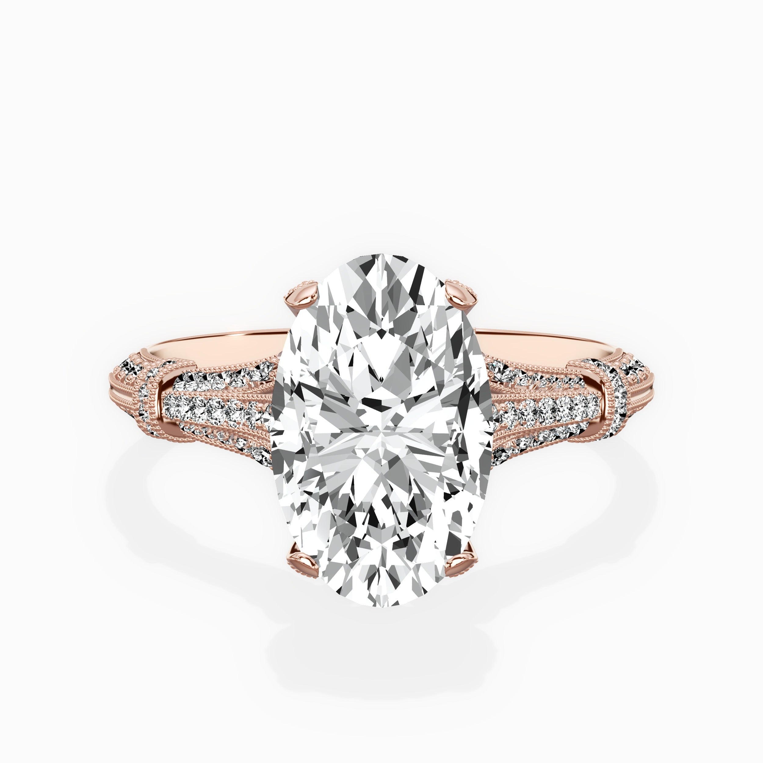 Six Prong Vintage Style Engagement Ring