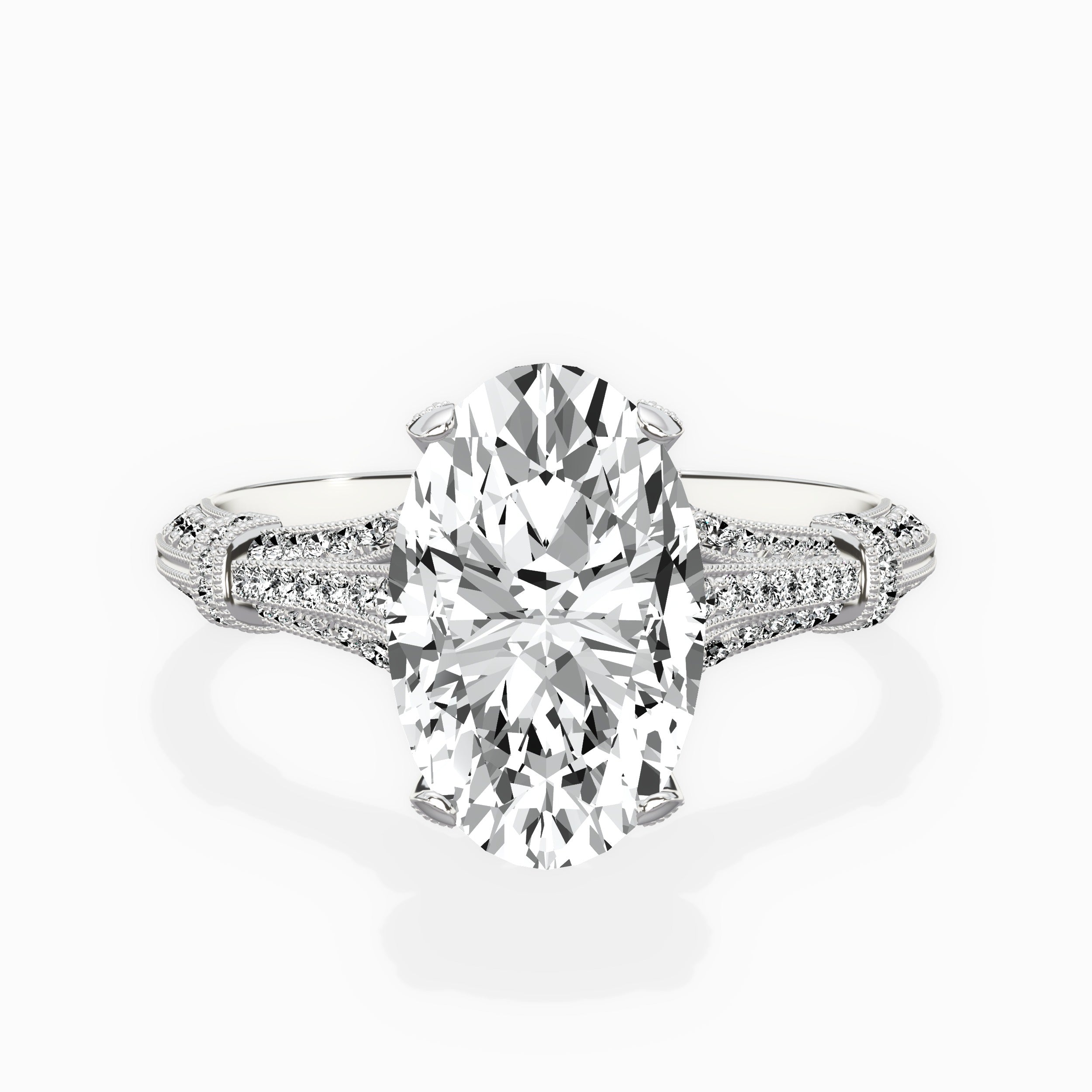 Six Prong Vintage Style Engagement Ring