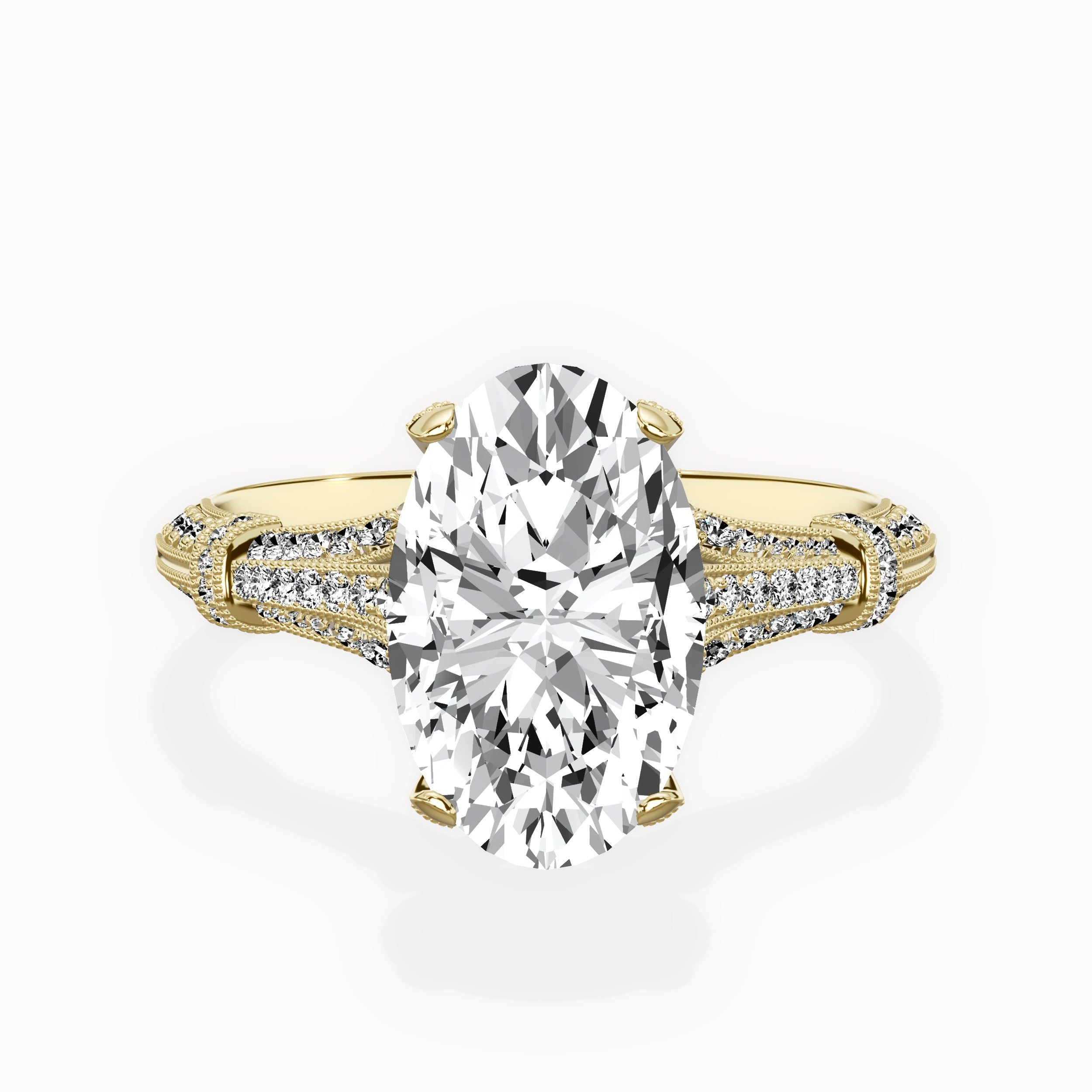 Six Prong Vintage Style Engagement Ring