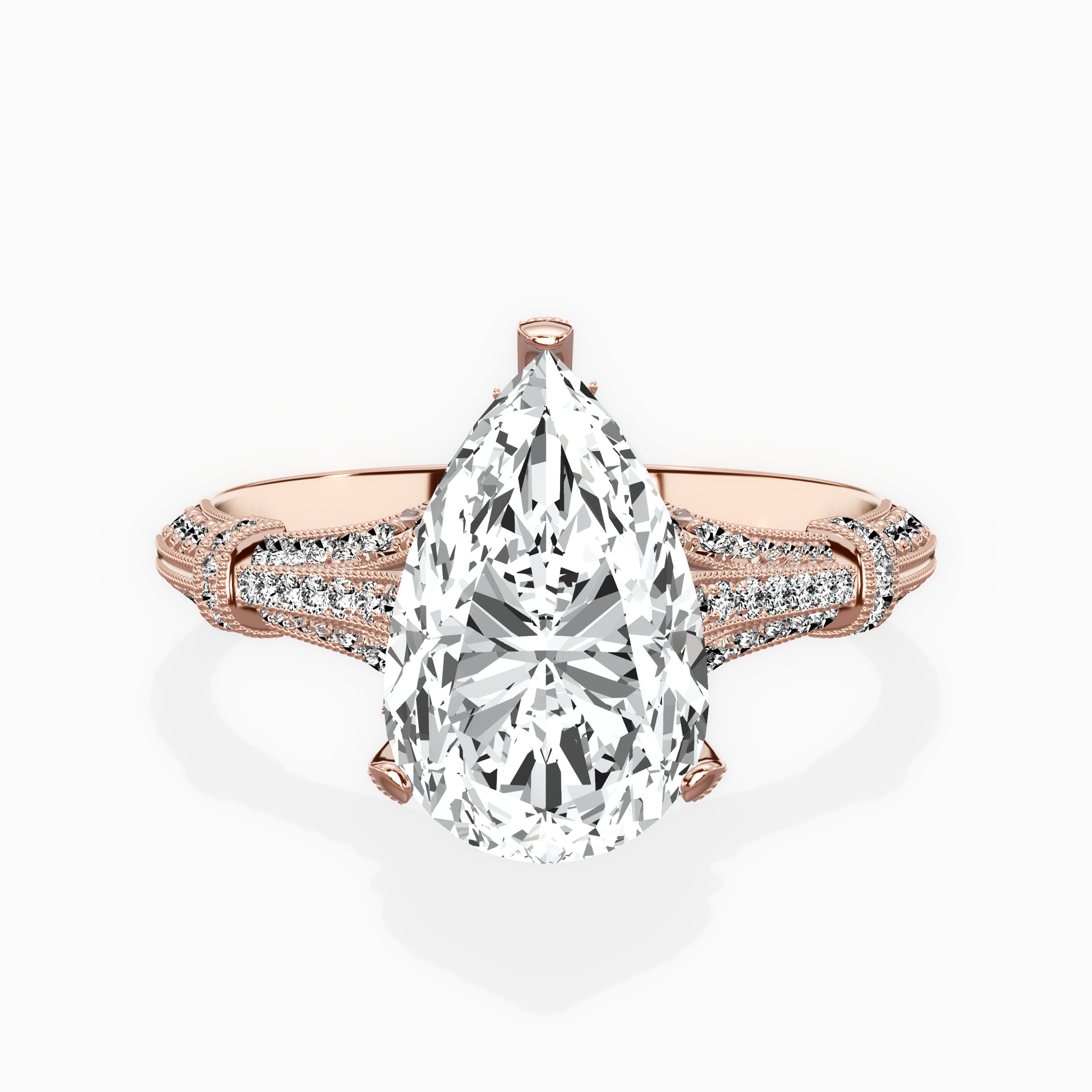 Six Prong Vintage Style Engagement Ring