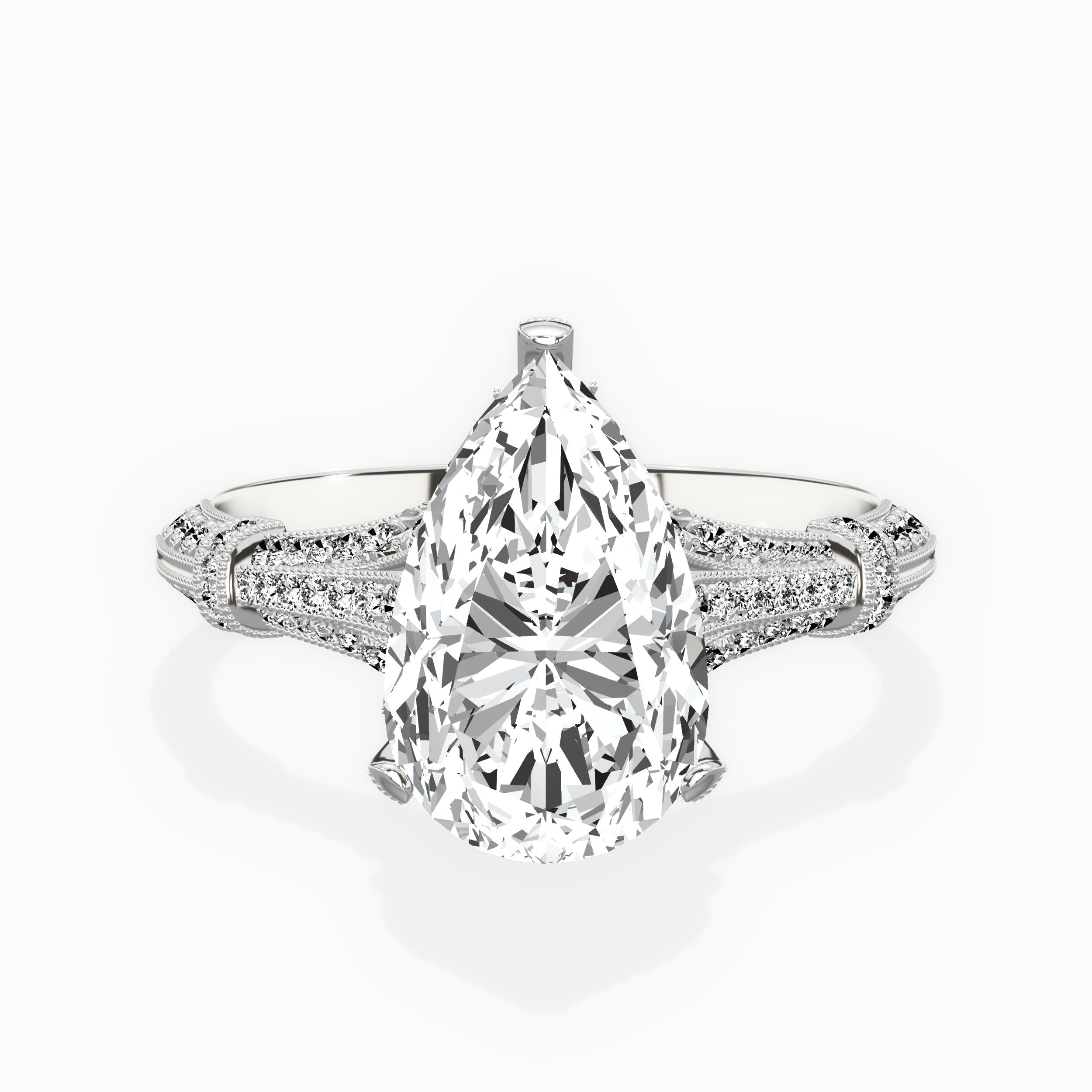 Six Prong Vintage Style Engagement Ring
