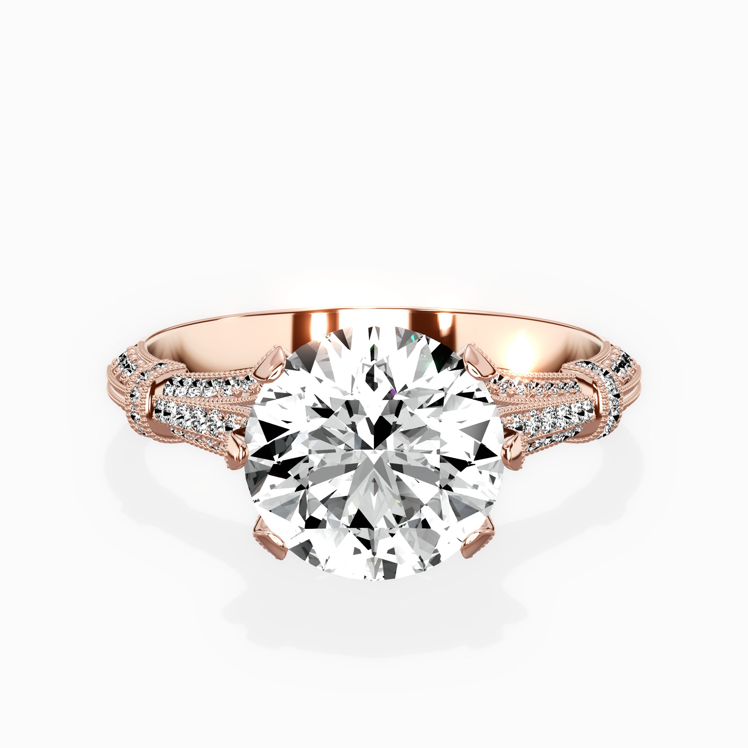 Six Prong Vintage Style Engagement Ring