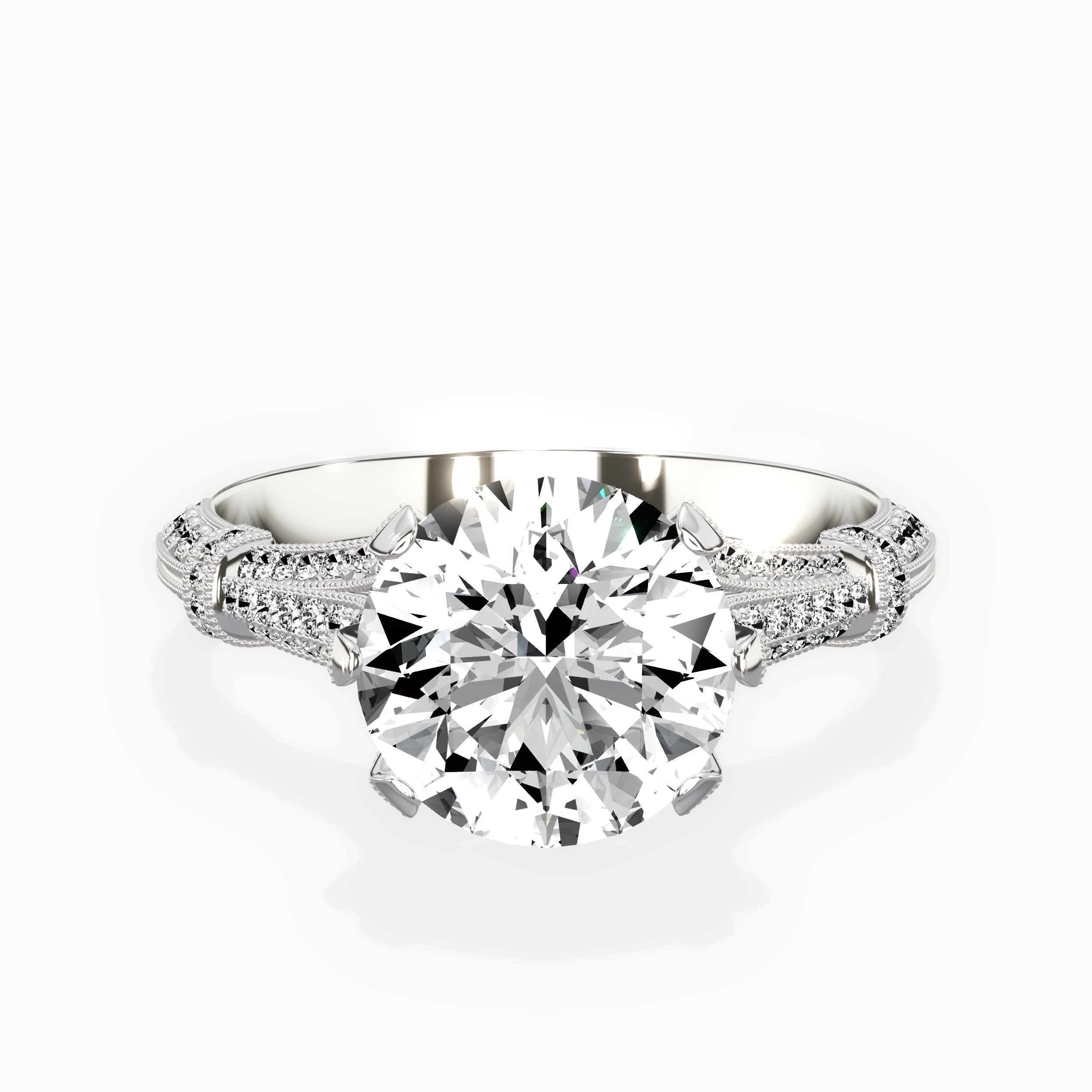 Six Prong Vintage Style Engagement Ring