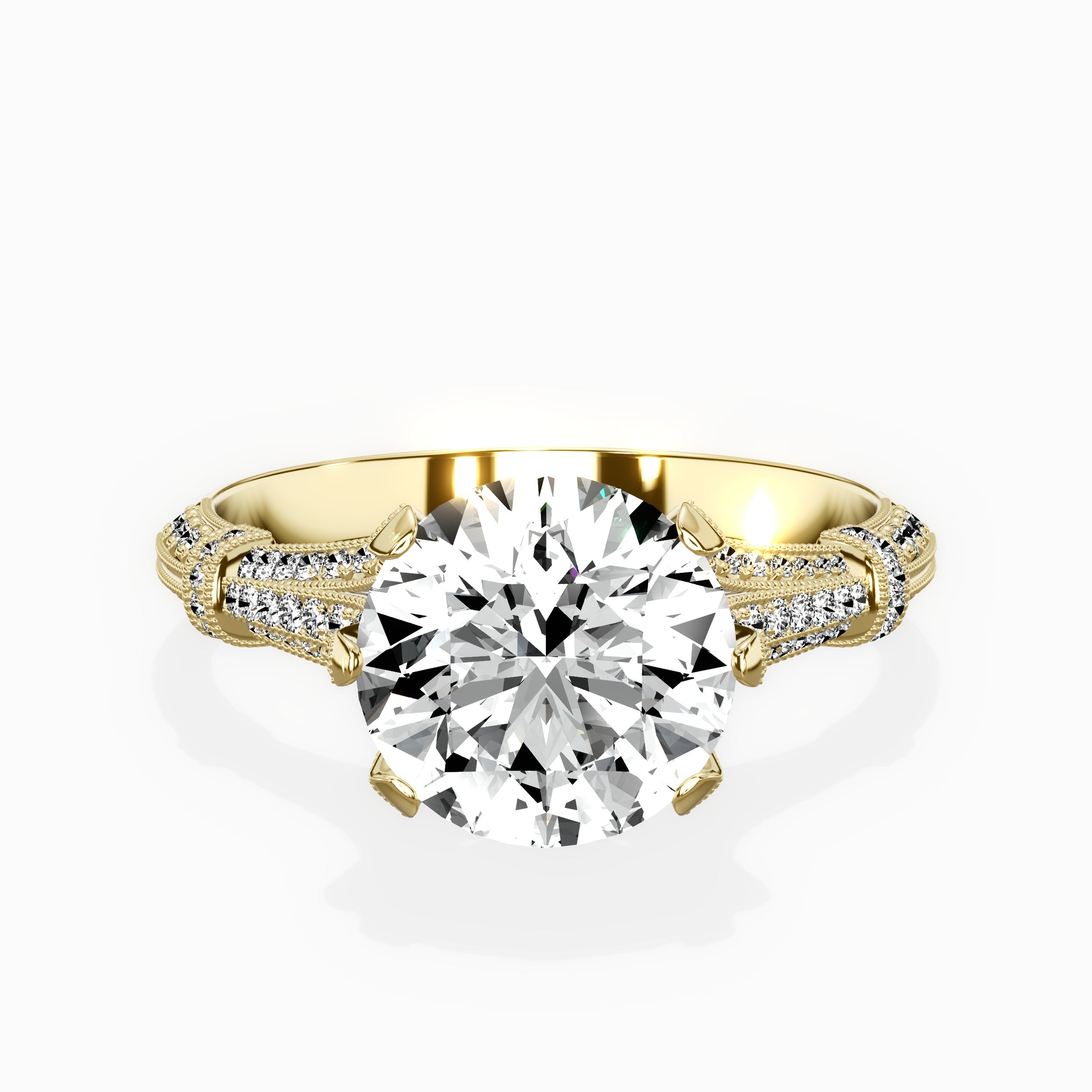 Six Prong Vintage Style Engagement Ring