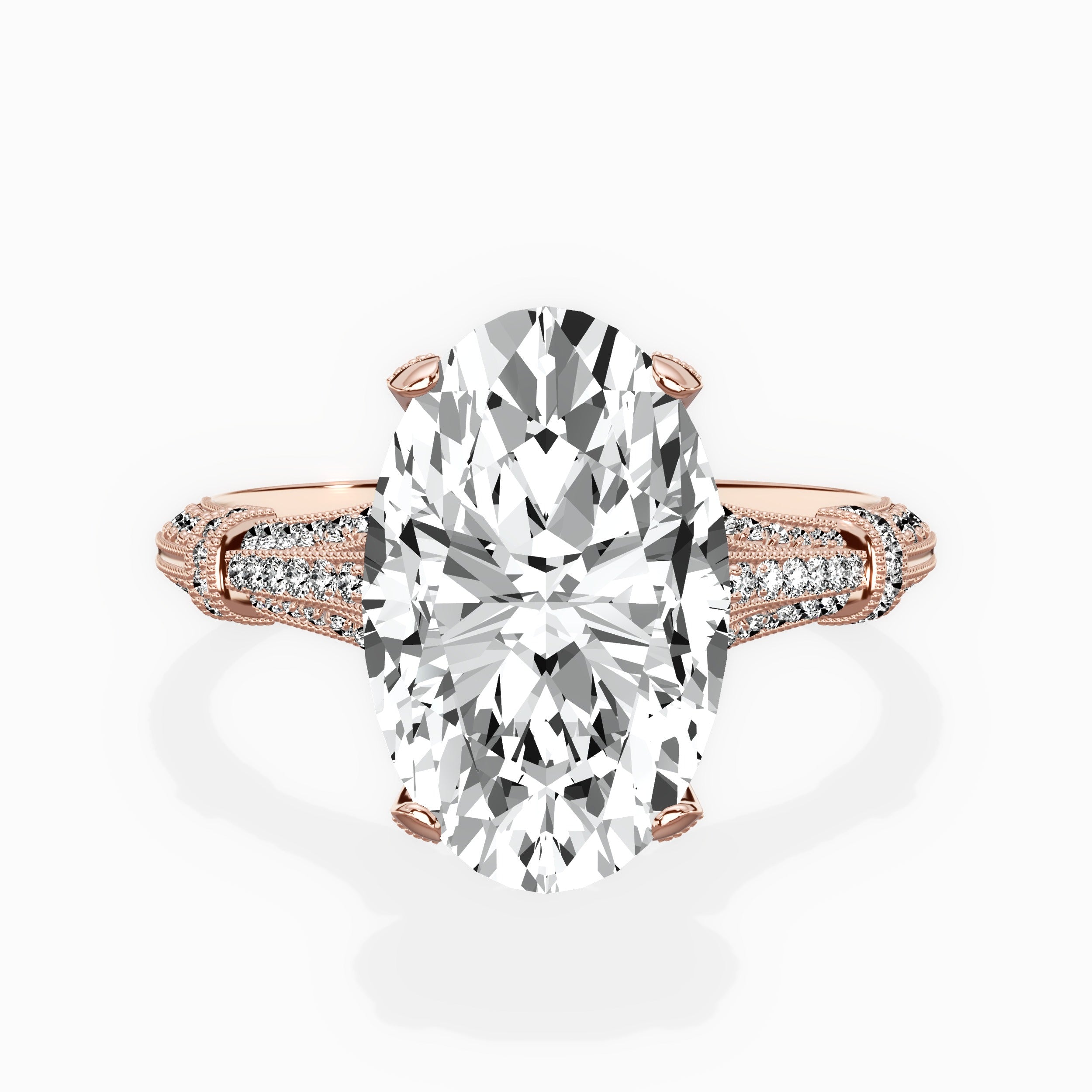 Six Prong Vintage Style Engagement Ring