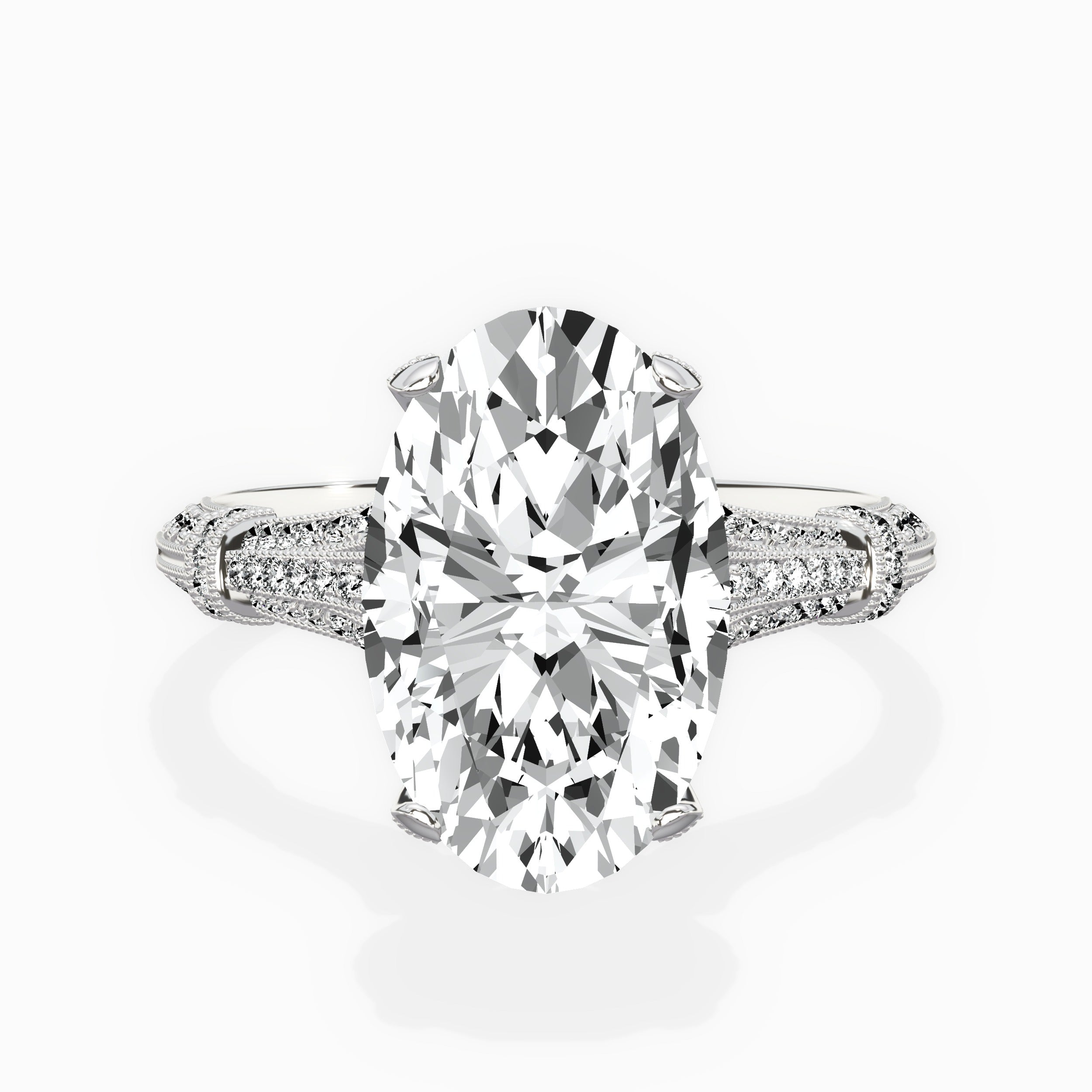 Six Prong Vintage Style Engagement Ring