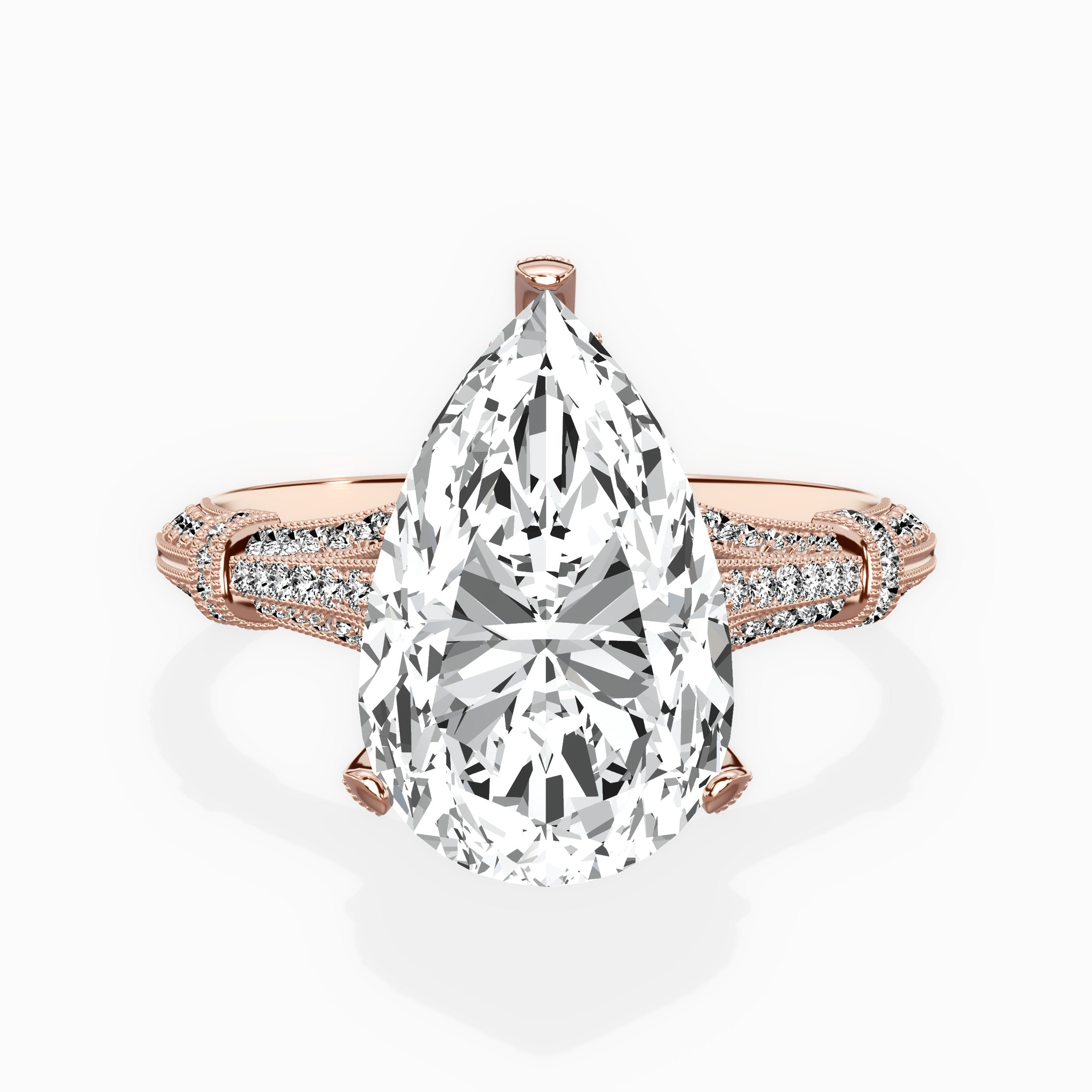 Six Prong Vintage Style Engagement Ring