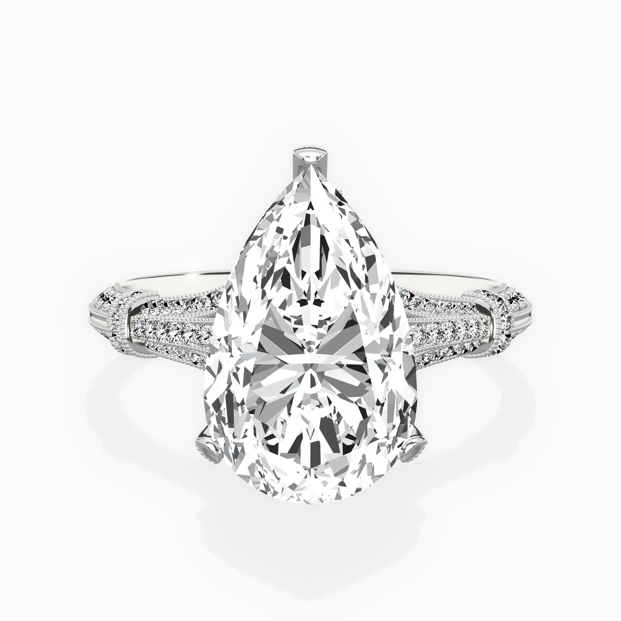 Six Prong Vintage Style Engagement Ring