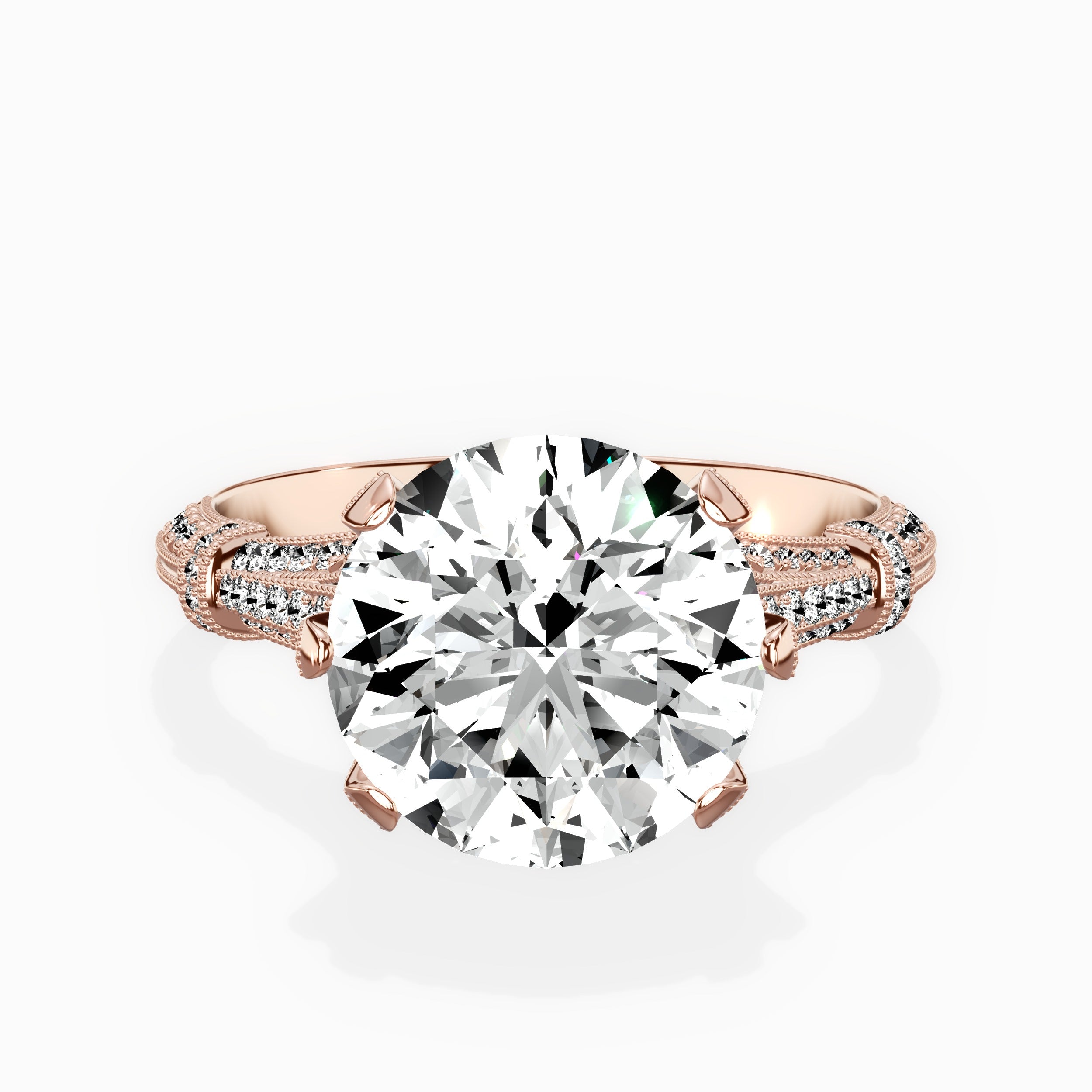 Six Prong Vintage Style Engagement Ring