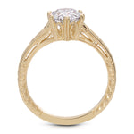 Classic Vintage Style Oval Engagement Ring in Yellow Gold