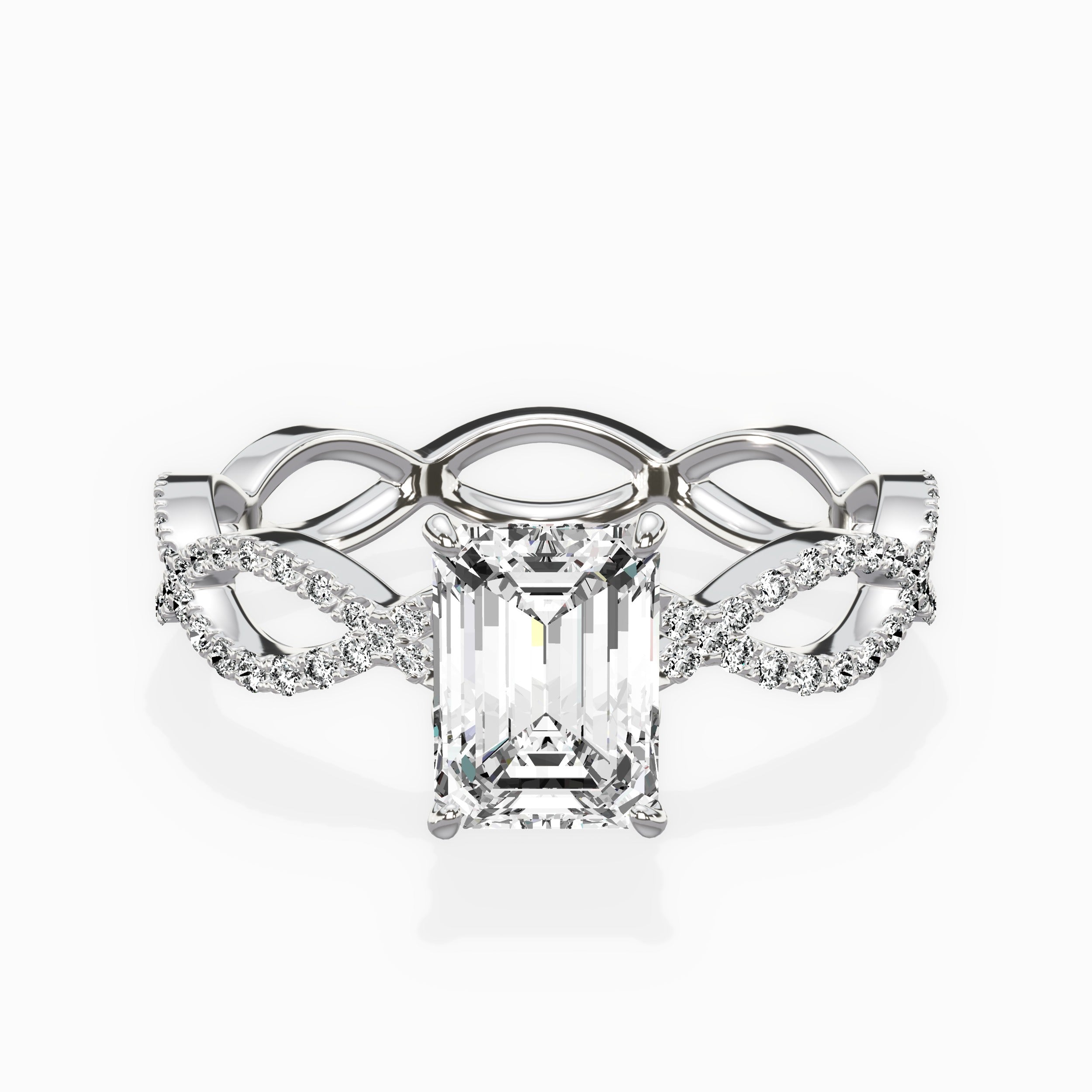 Infinity Band Vintage Style Engagement Ring