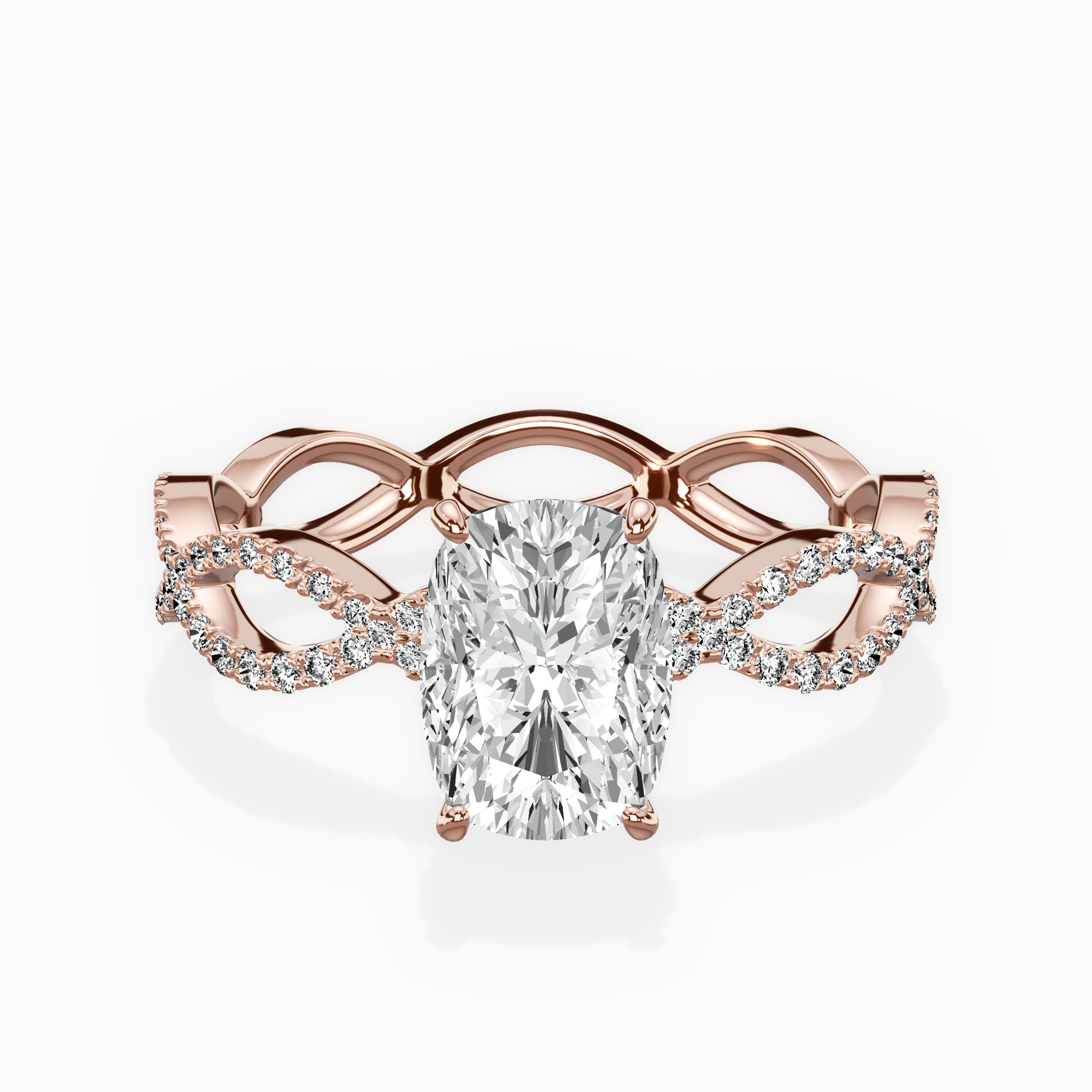 Infinity Band Vintage Style Engagement Ring