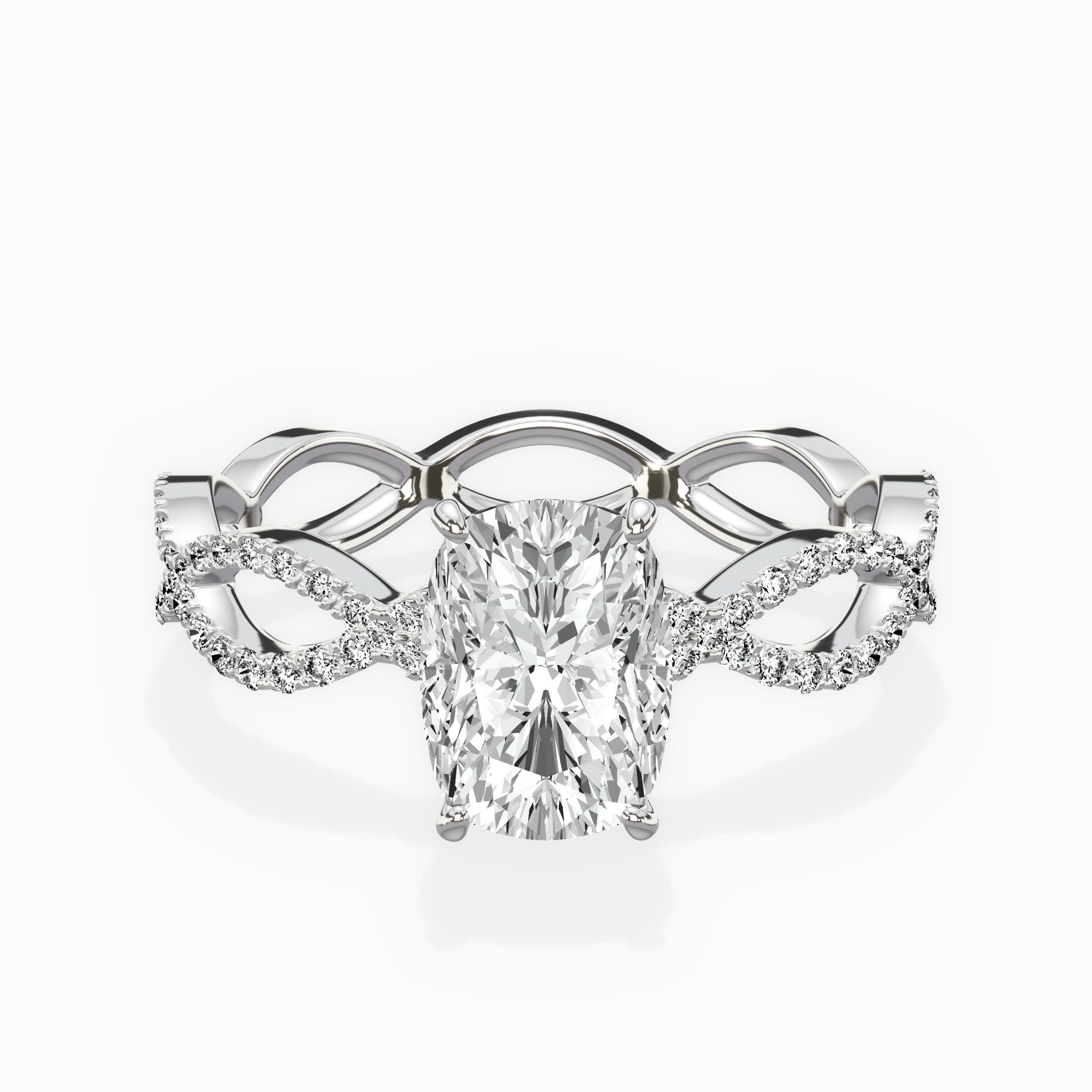 Infinity Band Vintage Style Engagement Ring