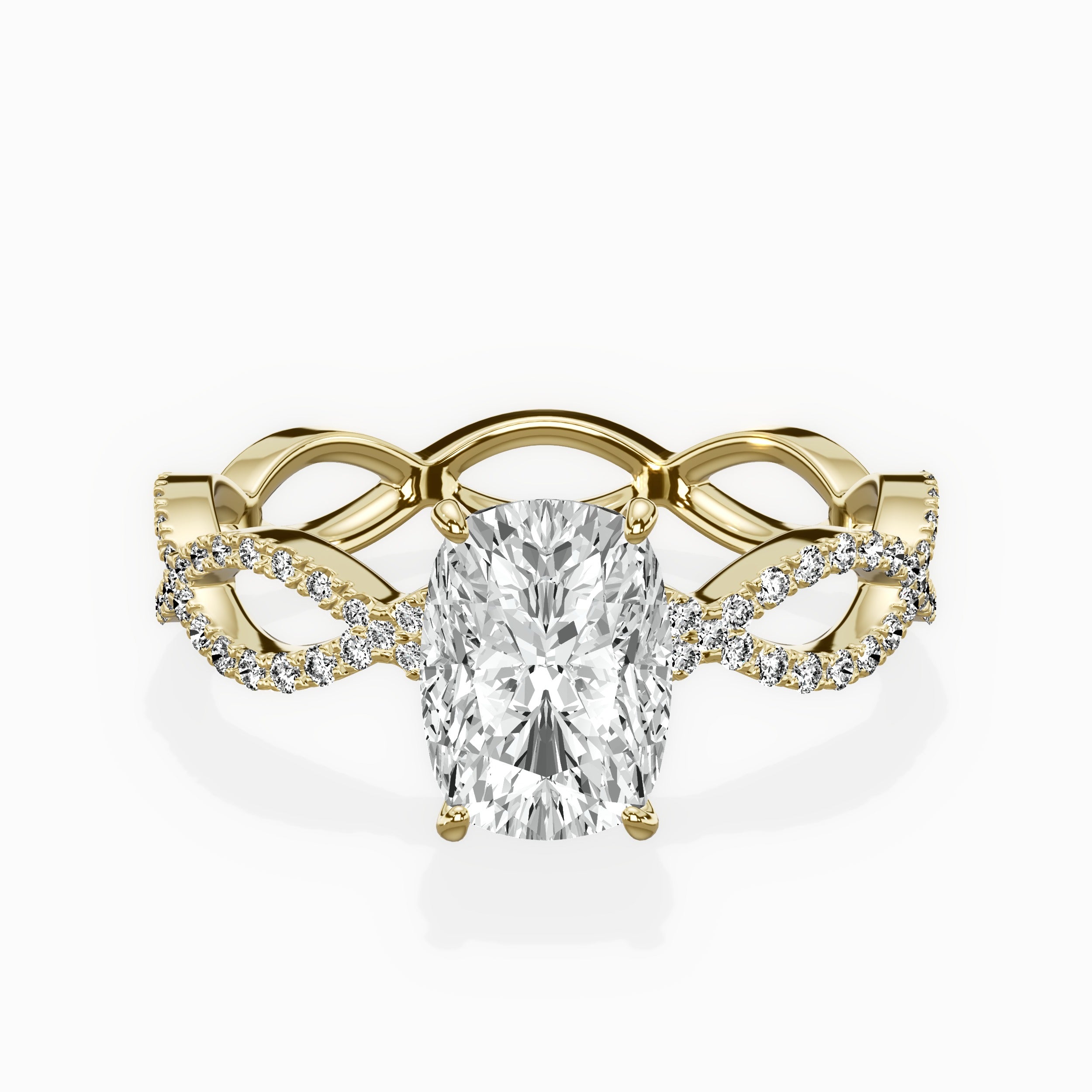 Infinity Band Vintage Style Engagement Ring