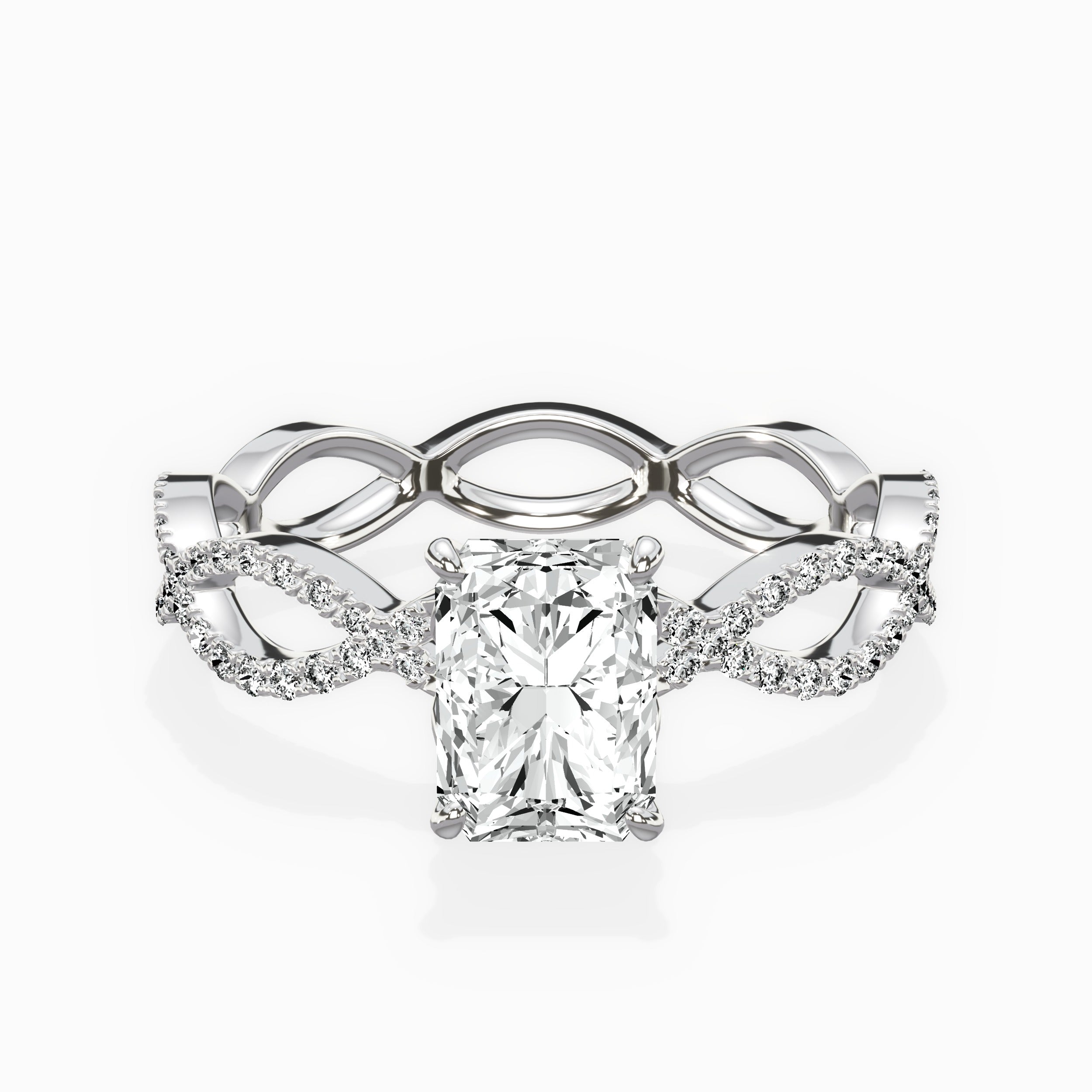 Infinity Band Vintage Style Engagement Ring