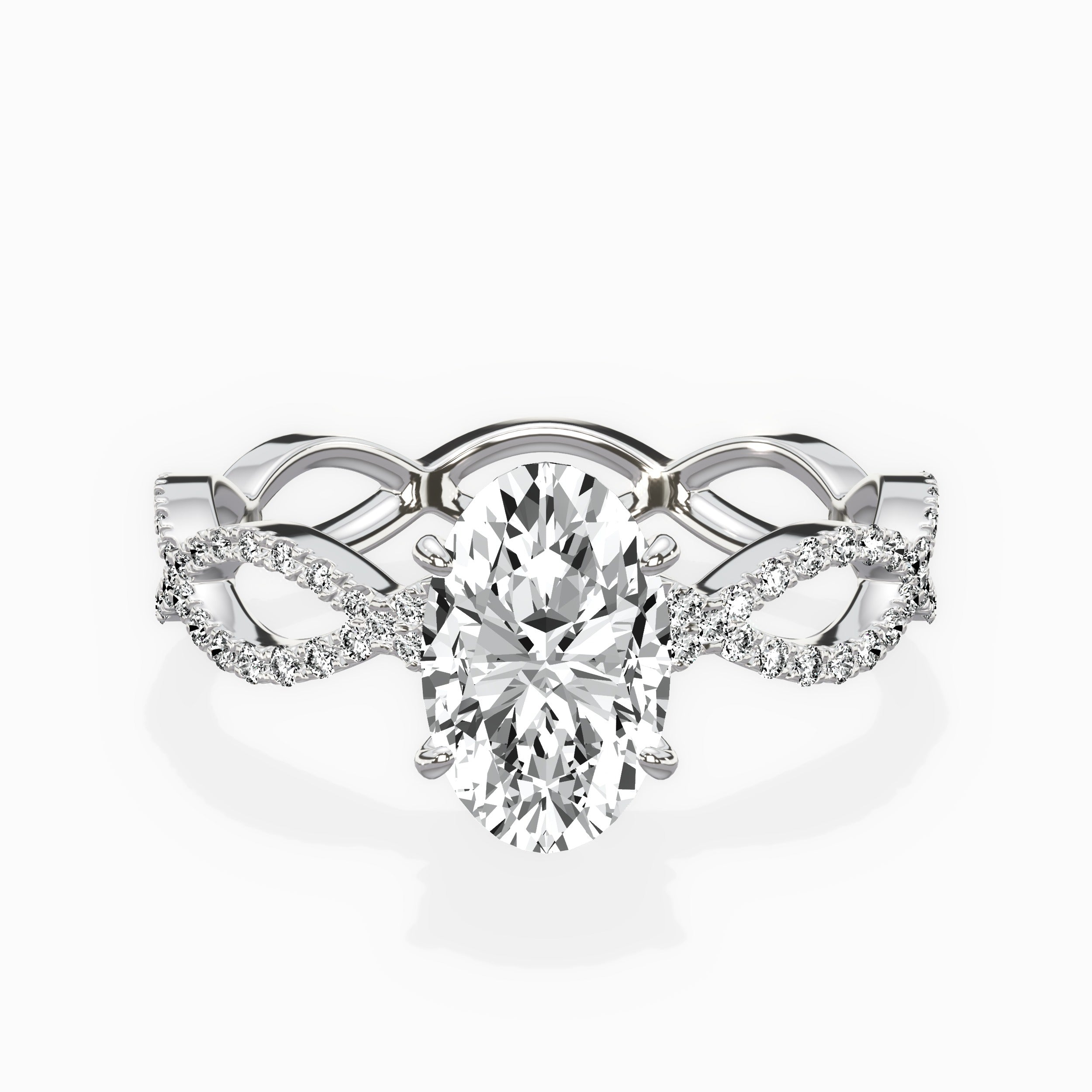 Infinity Band Vintage Style Engagement Ring