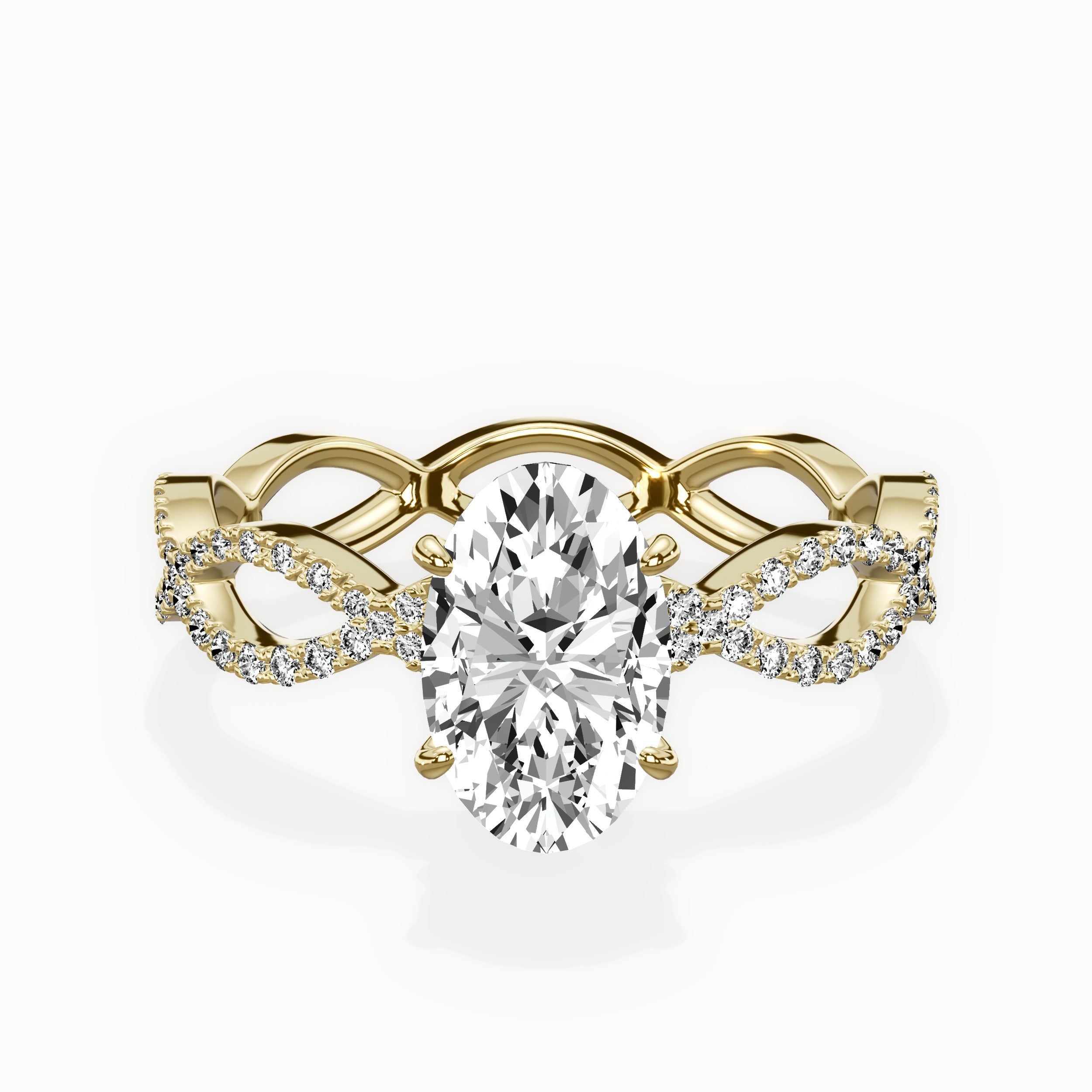 Infinity Band Vintage Style Engagement Ring