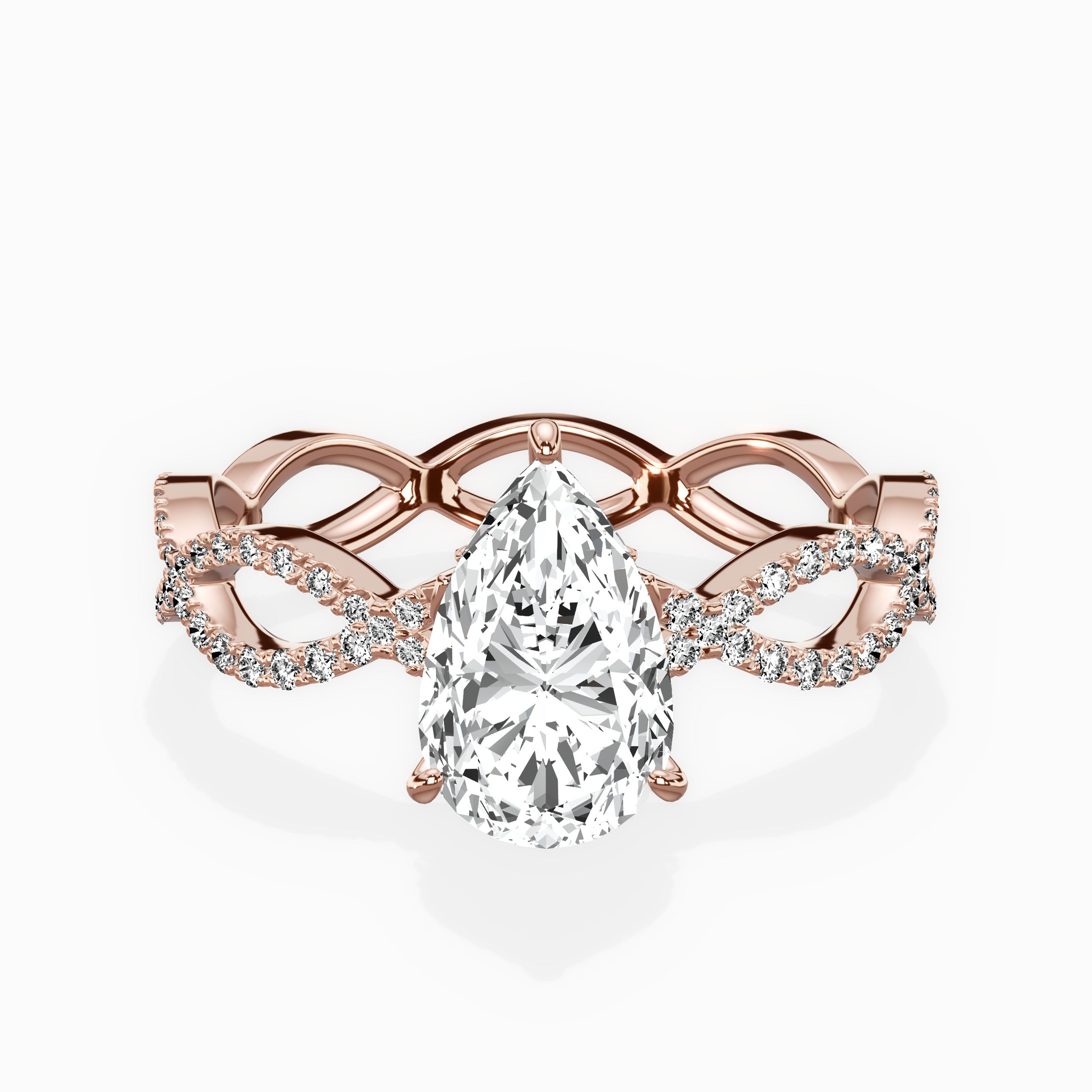 Infinity Band Vintage Style Engagement Ring