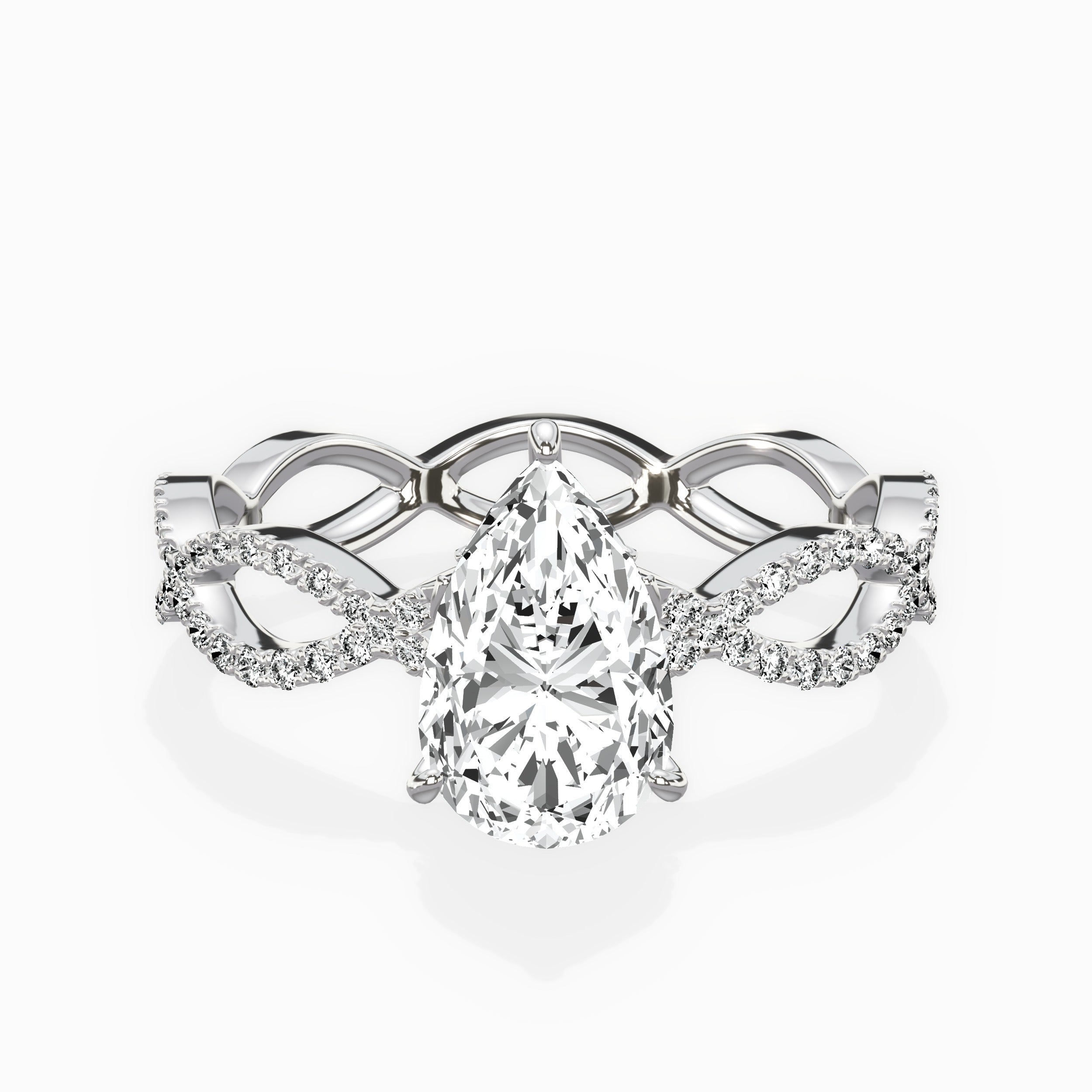 Infinity Band Vintage Style Engagement Ring
