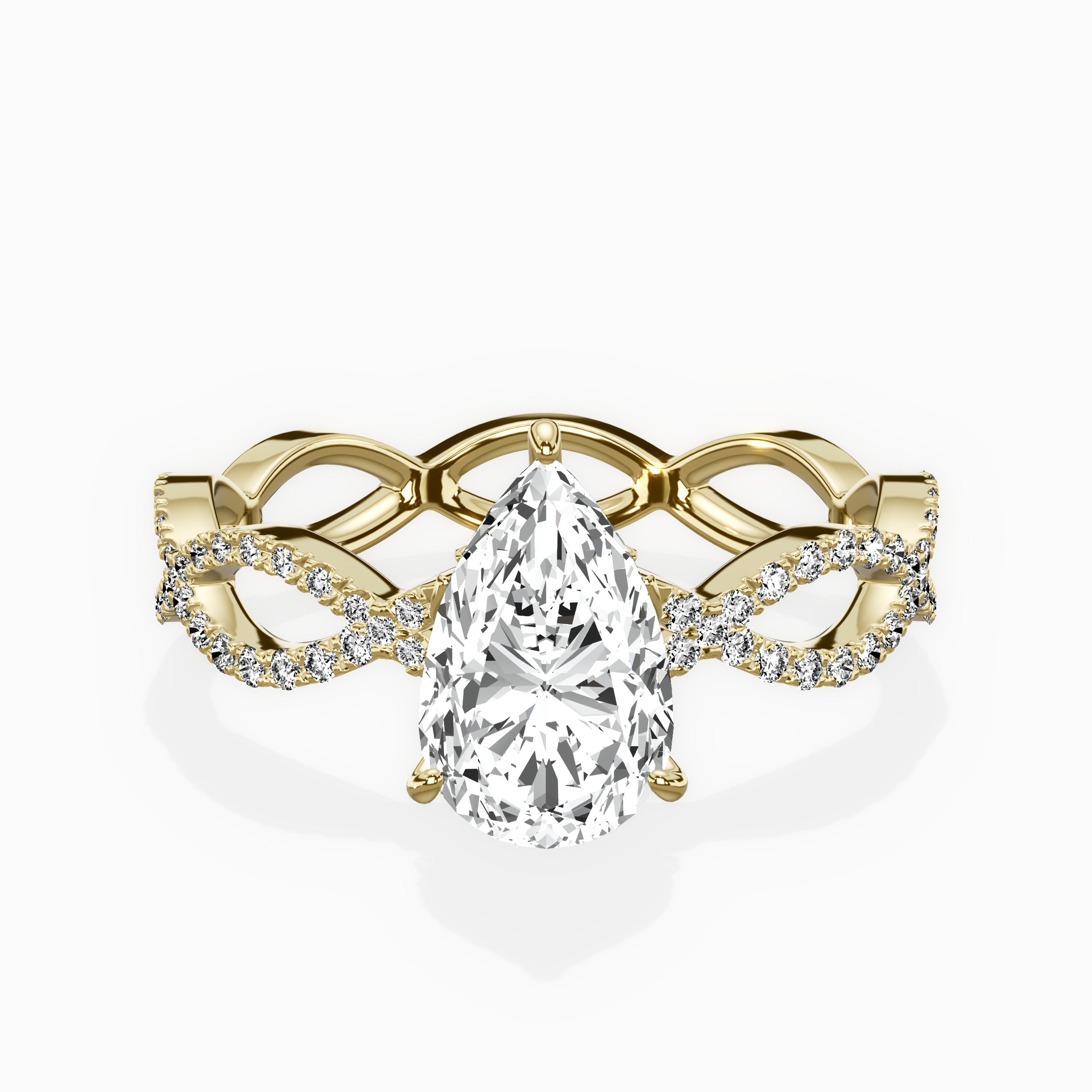 Infinity Band Vintage Style Engagement Ring