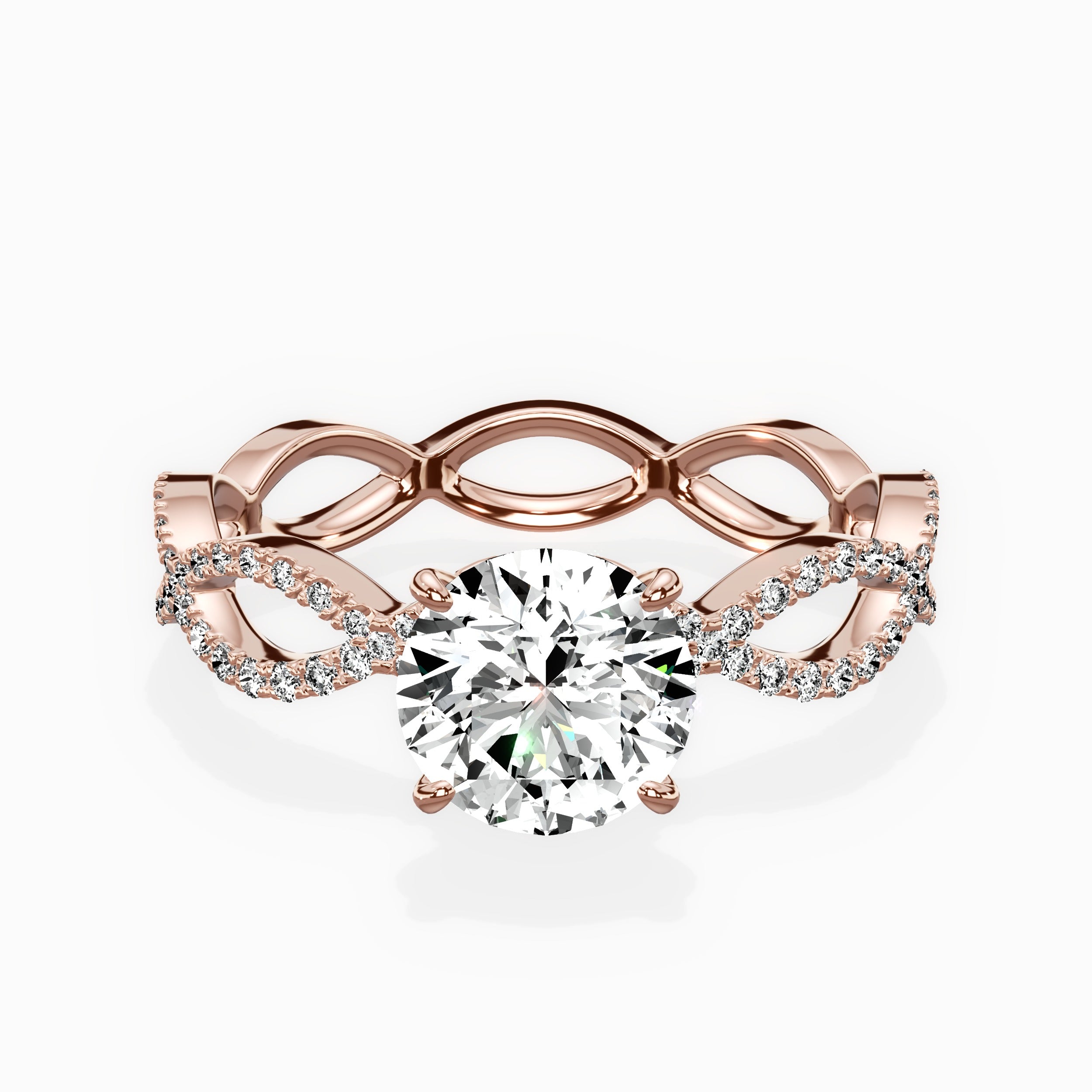 Infinity Band Vintage Style Engagement Ring