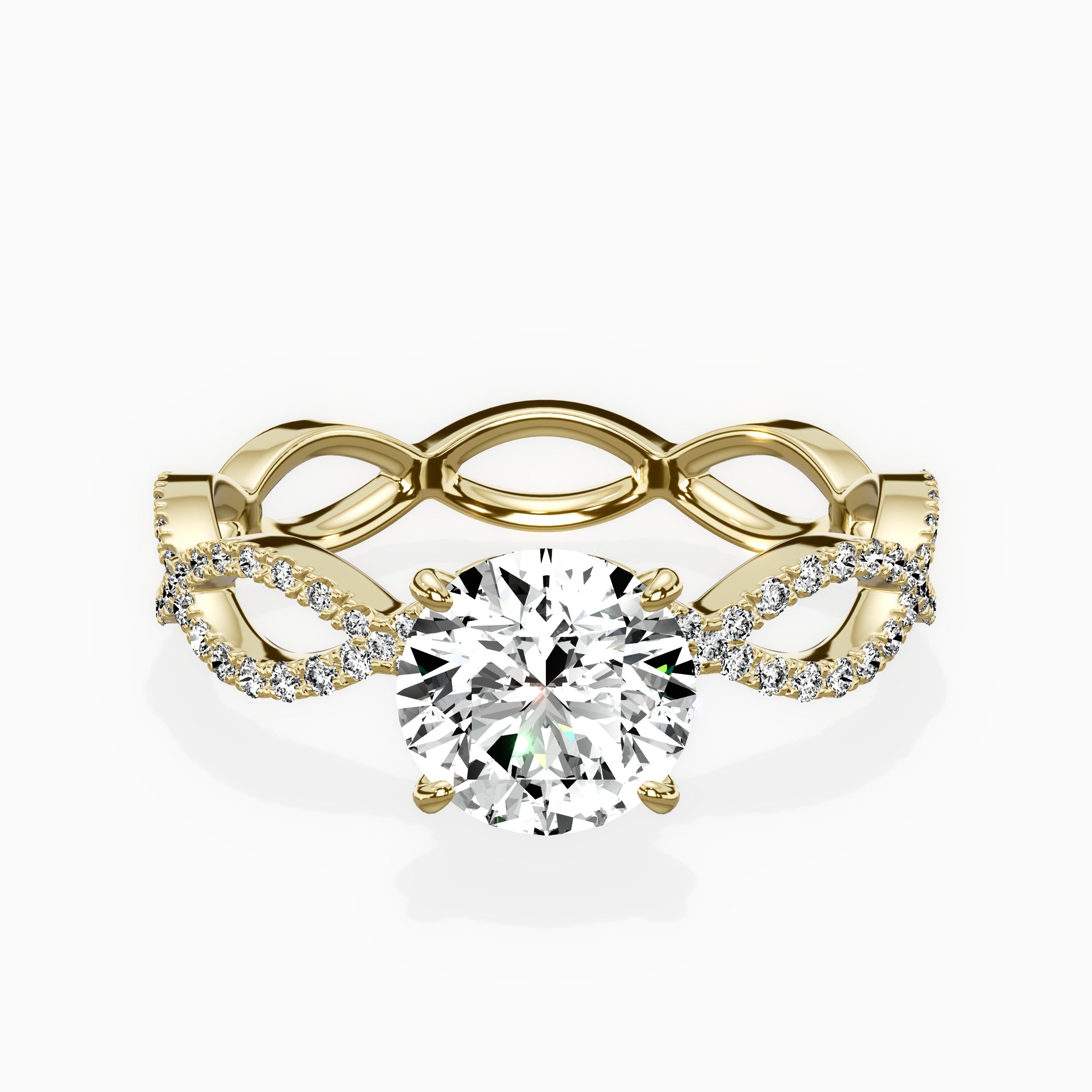 Infinity Band Vintage Style Engagement Ring