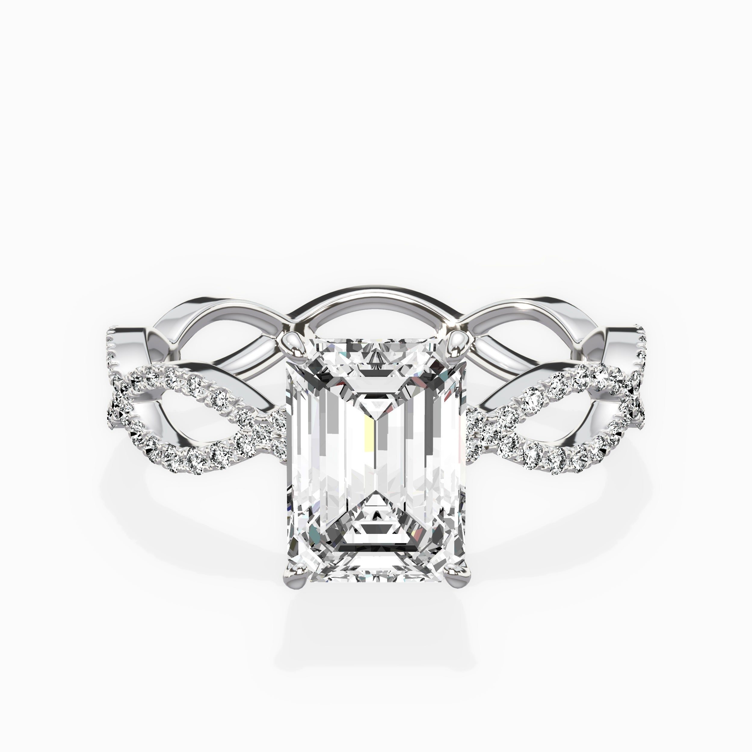 Infinity Band Vintage Style Engagement Ring