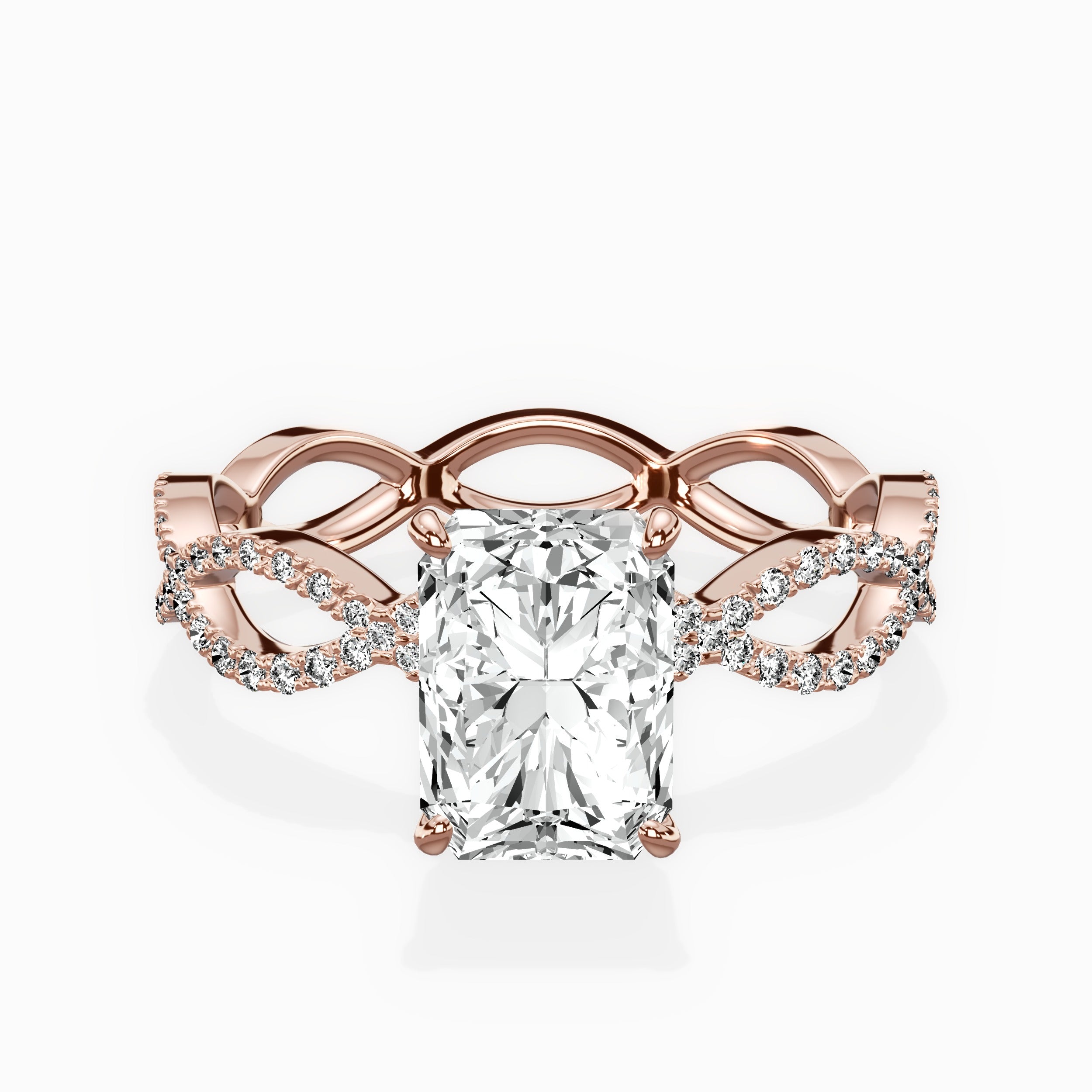 Infinity Band Vintage Style Engagement Ring