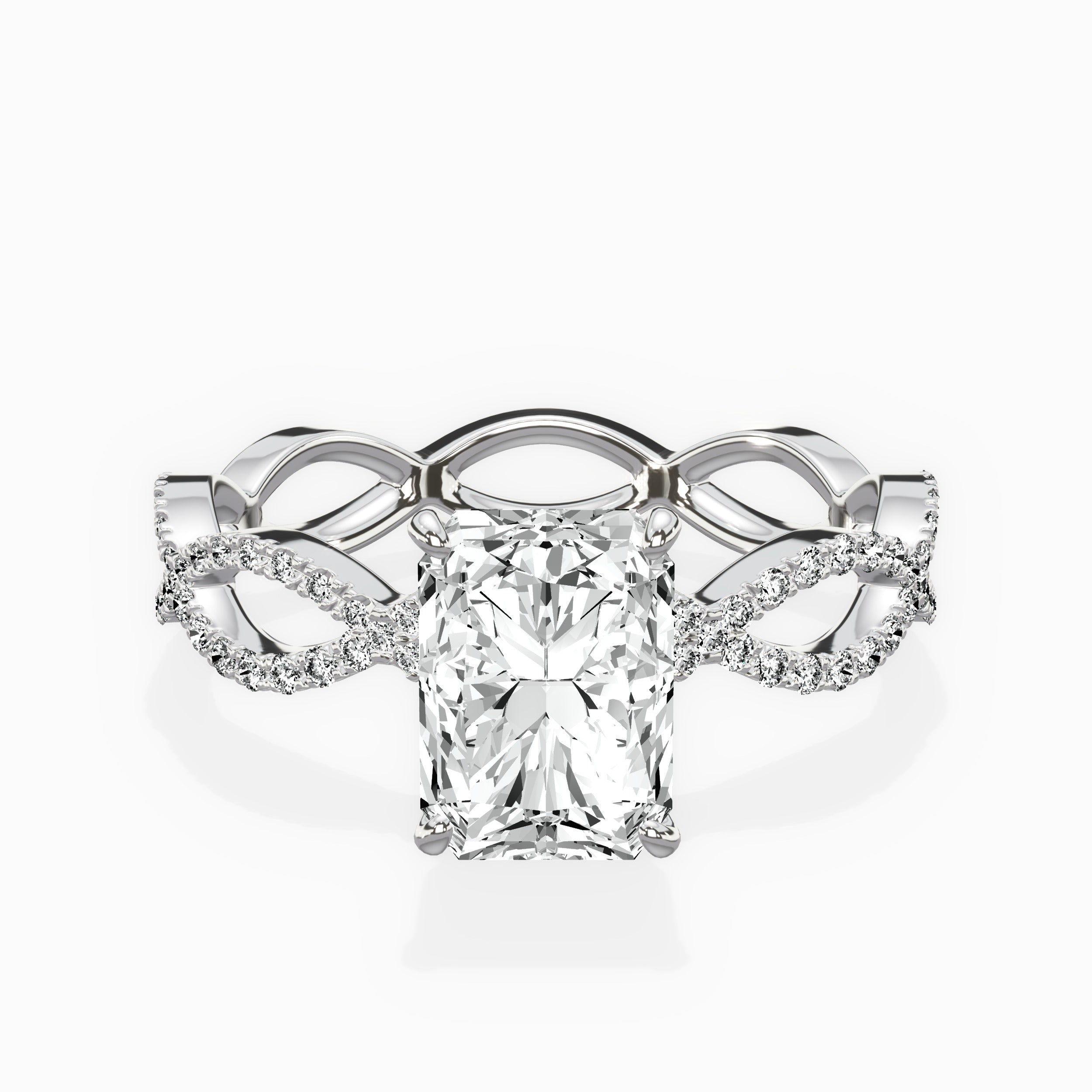 Infinity Band Vintage Style Engagement Ring