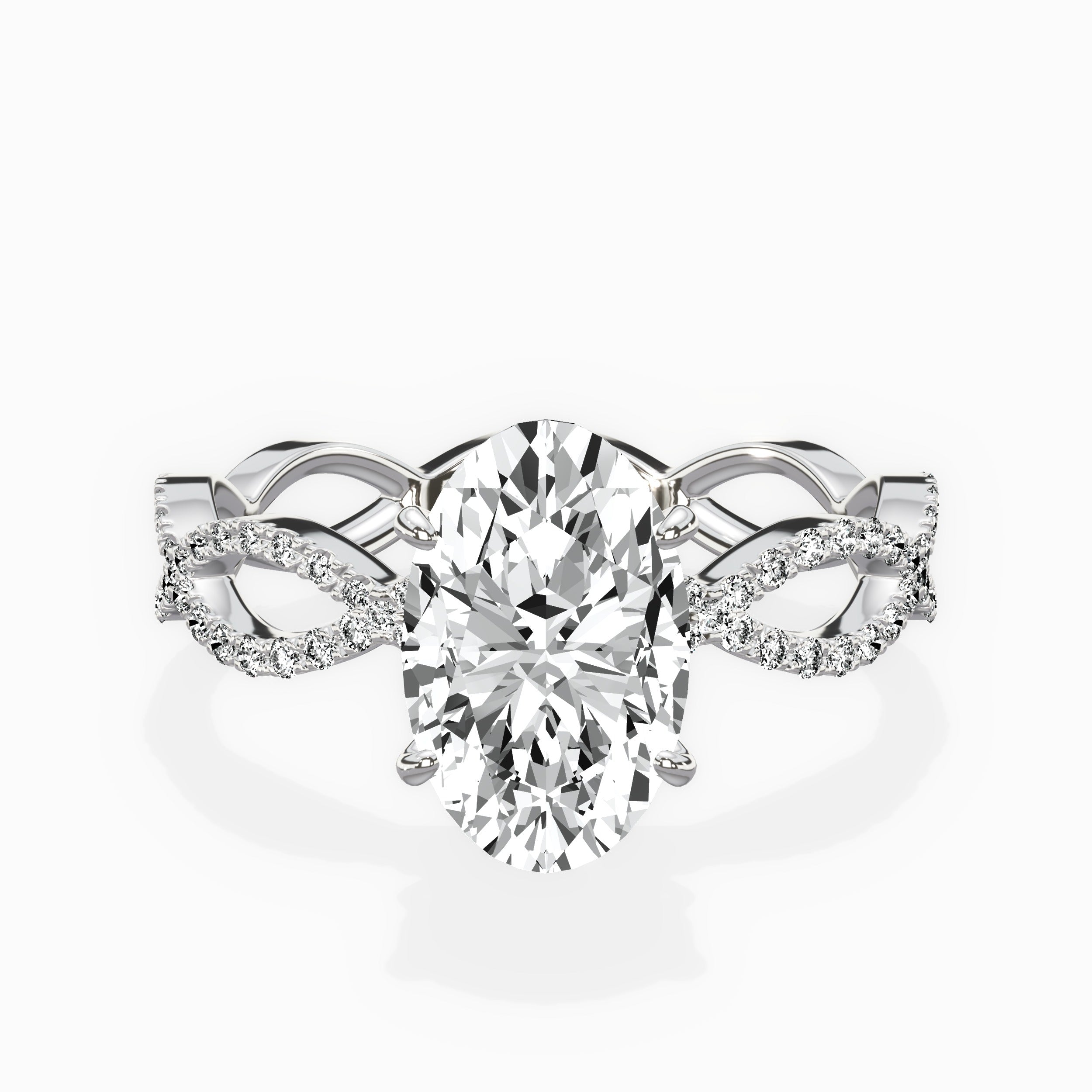 Infinity Band Vintage Style Engagement Ring