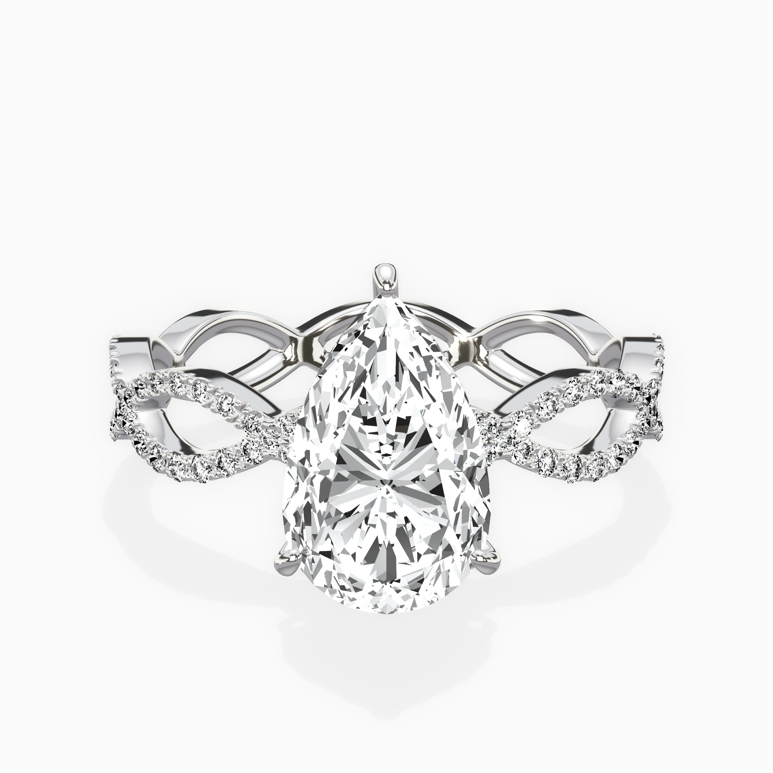 Infinity Band Vintage Style Engagement Ring