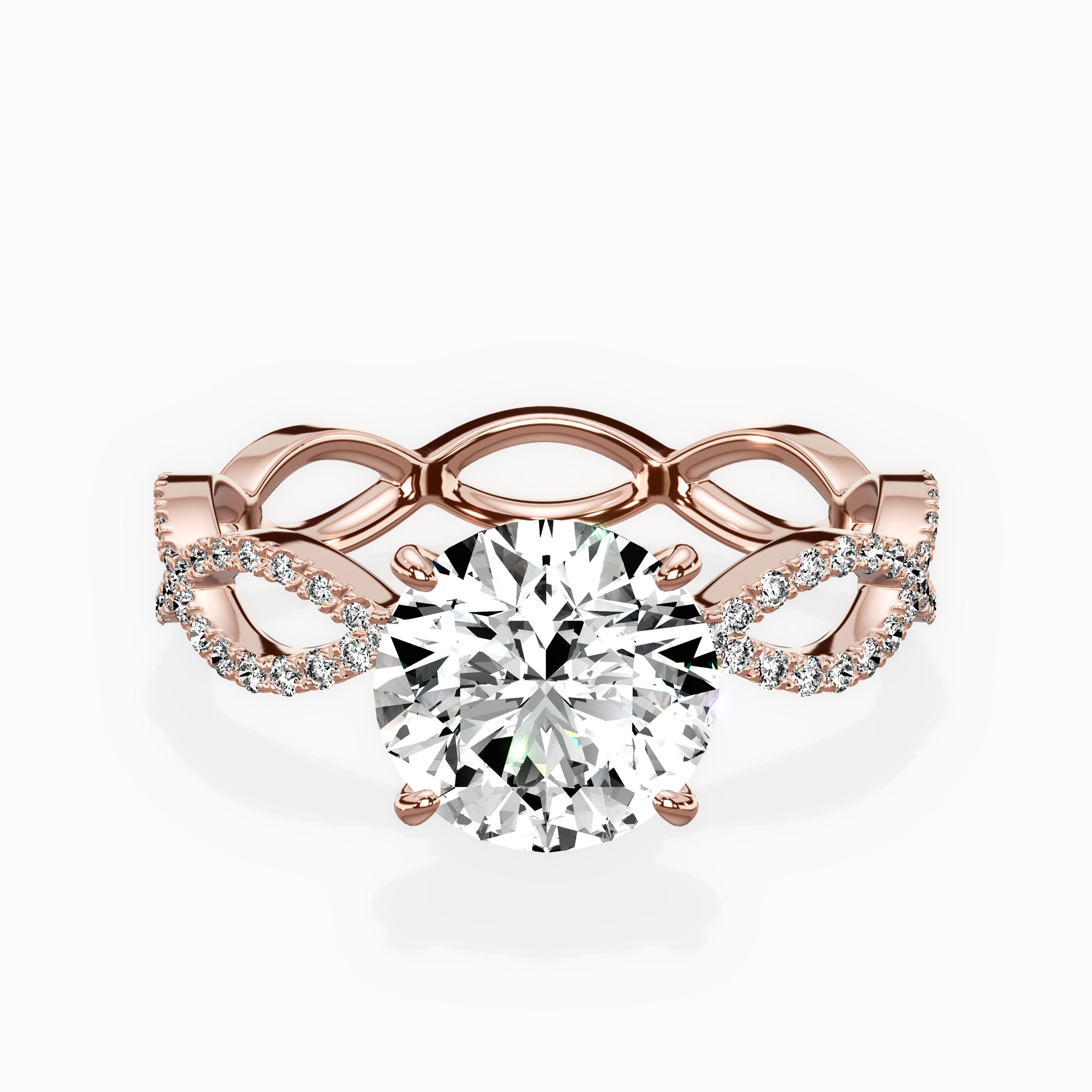 Infinity Band Vintage Style Engagement Ring