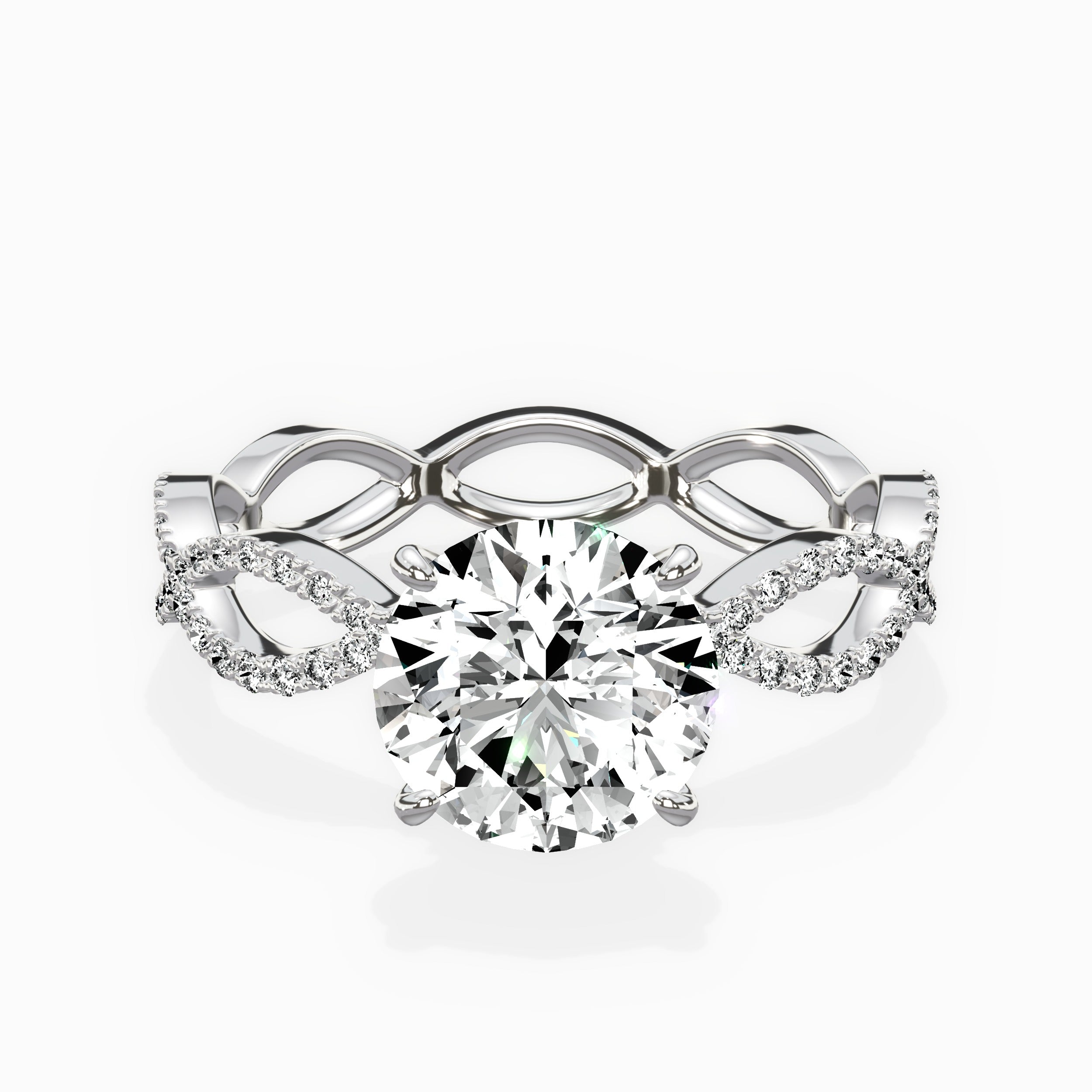 Infinity Band Vintage Style Engagement Ring