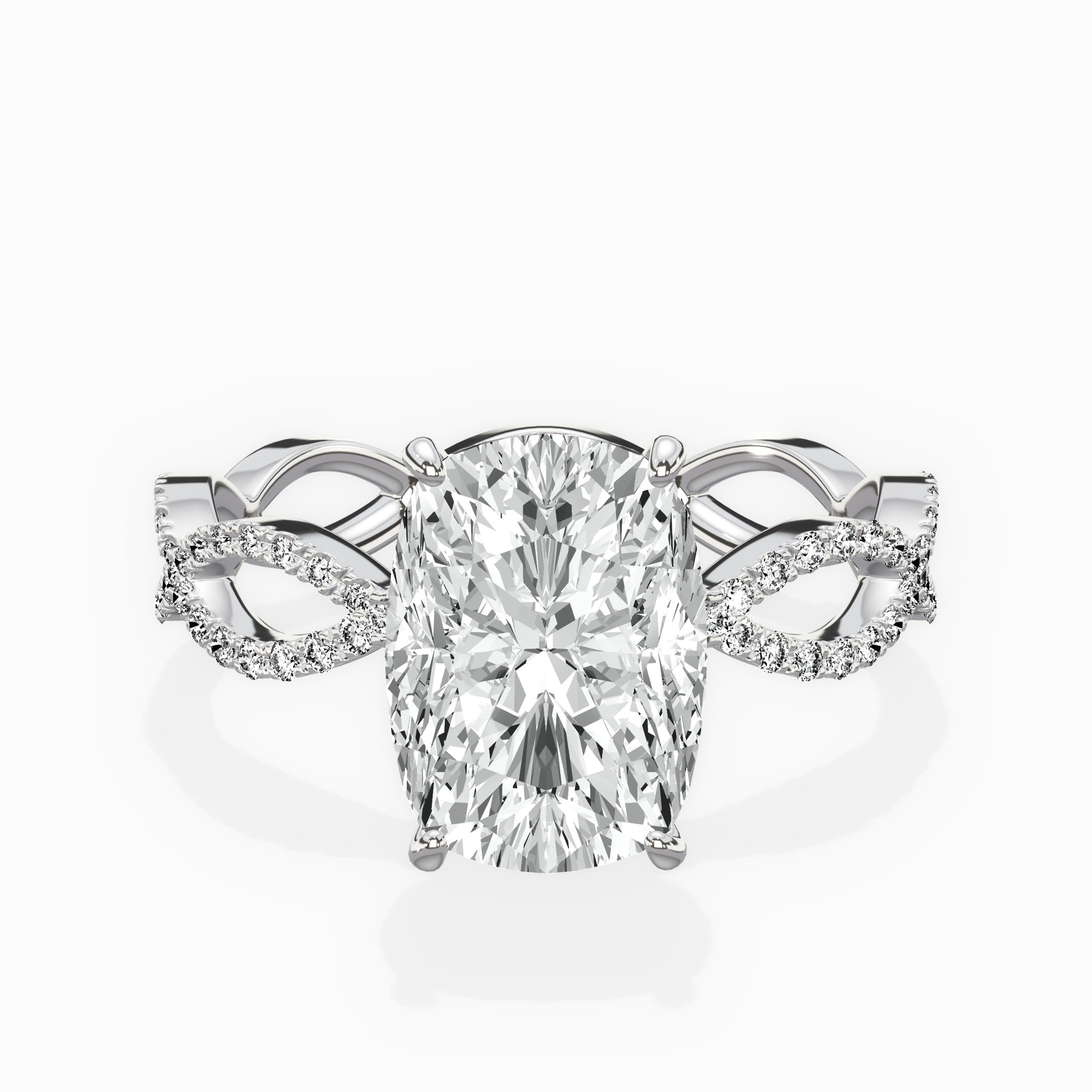 Infinity Band Vintage Style Engagement Ring