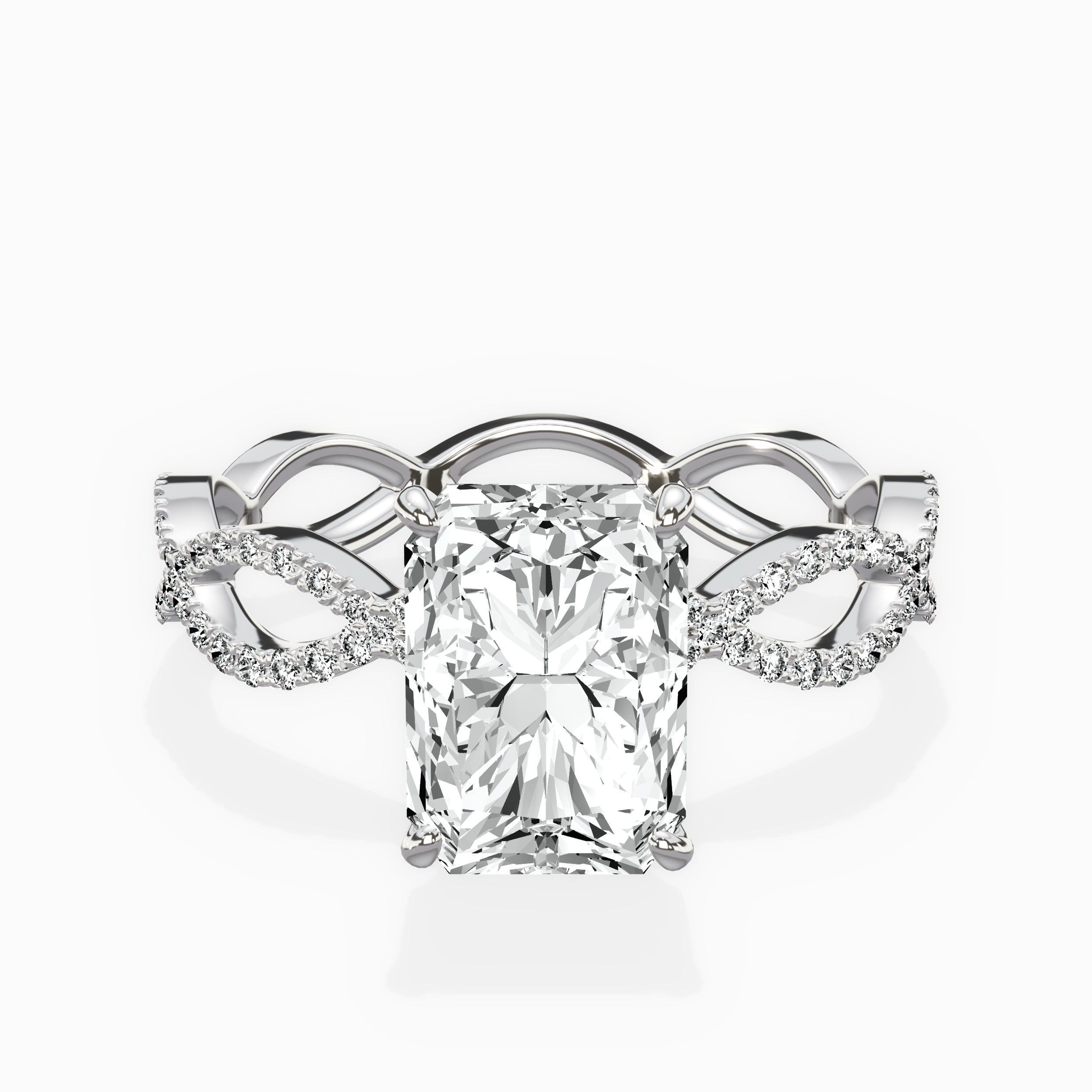 Infinity Band Vintage Style Engagement Ring