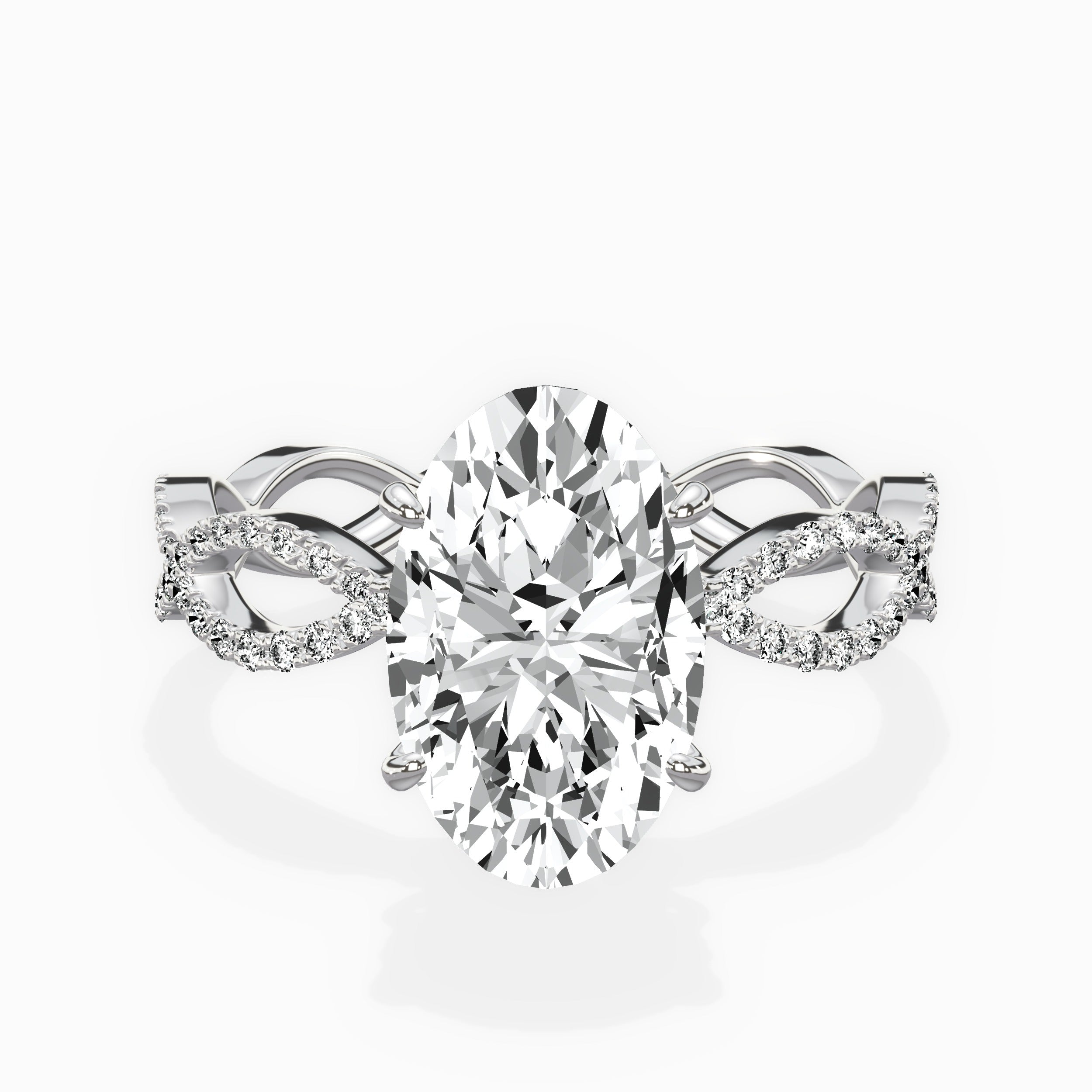 Infinity Band Vintage Style Engagement Ring
