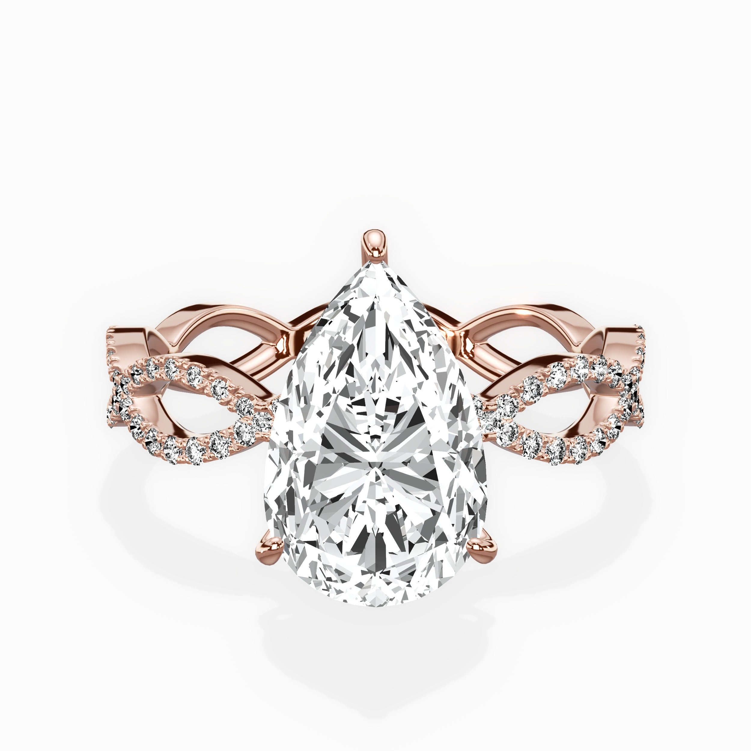 Infinity Band Vintage Style Engagement Ring