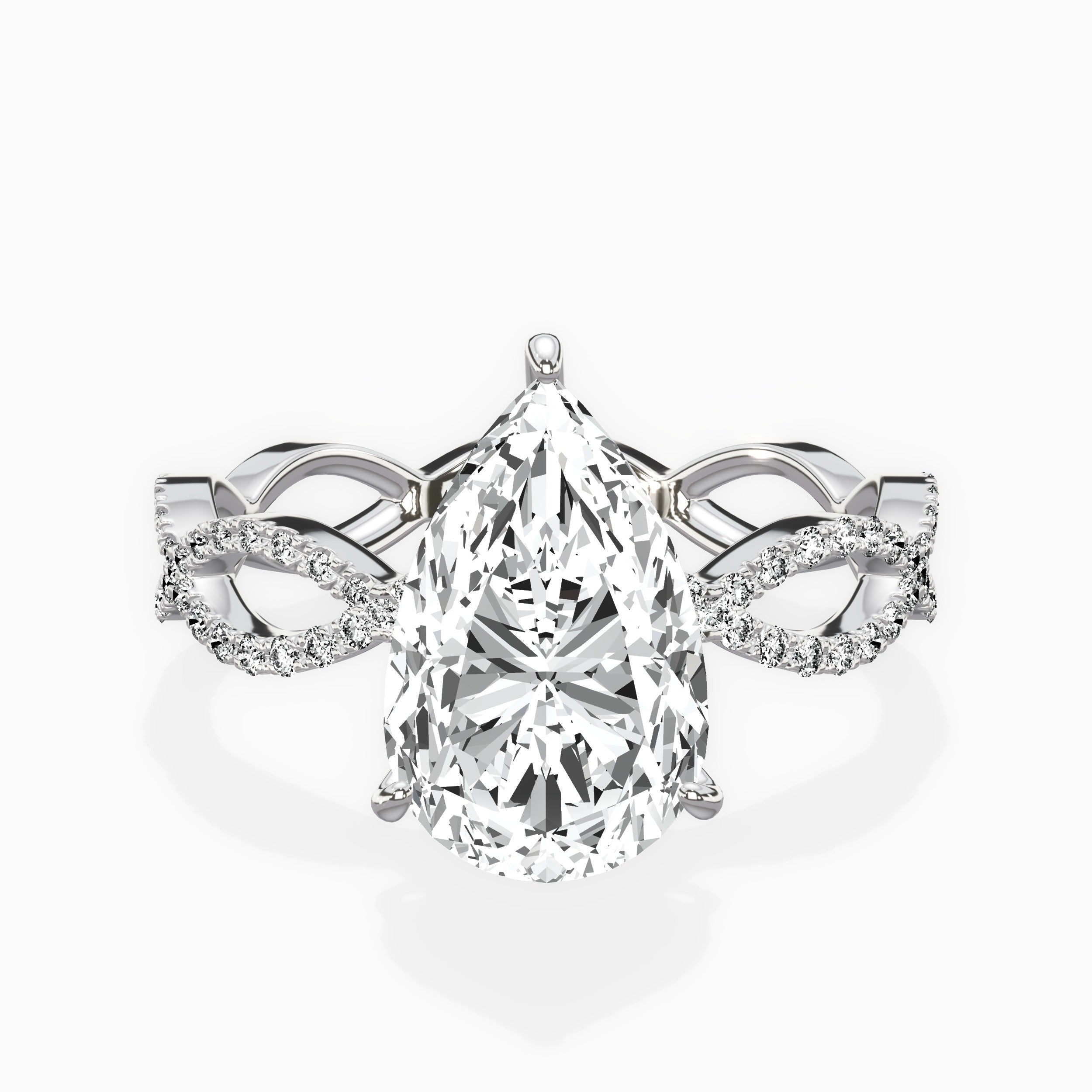 Infinity Band Vintage Style Engagement Ring