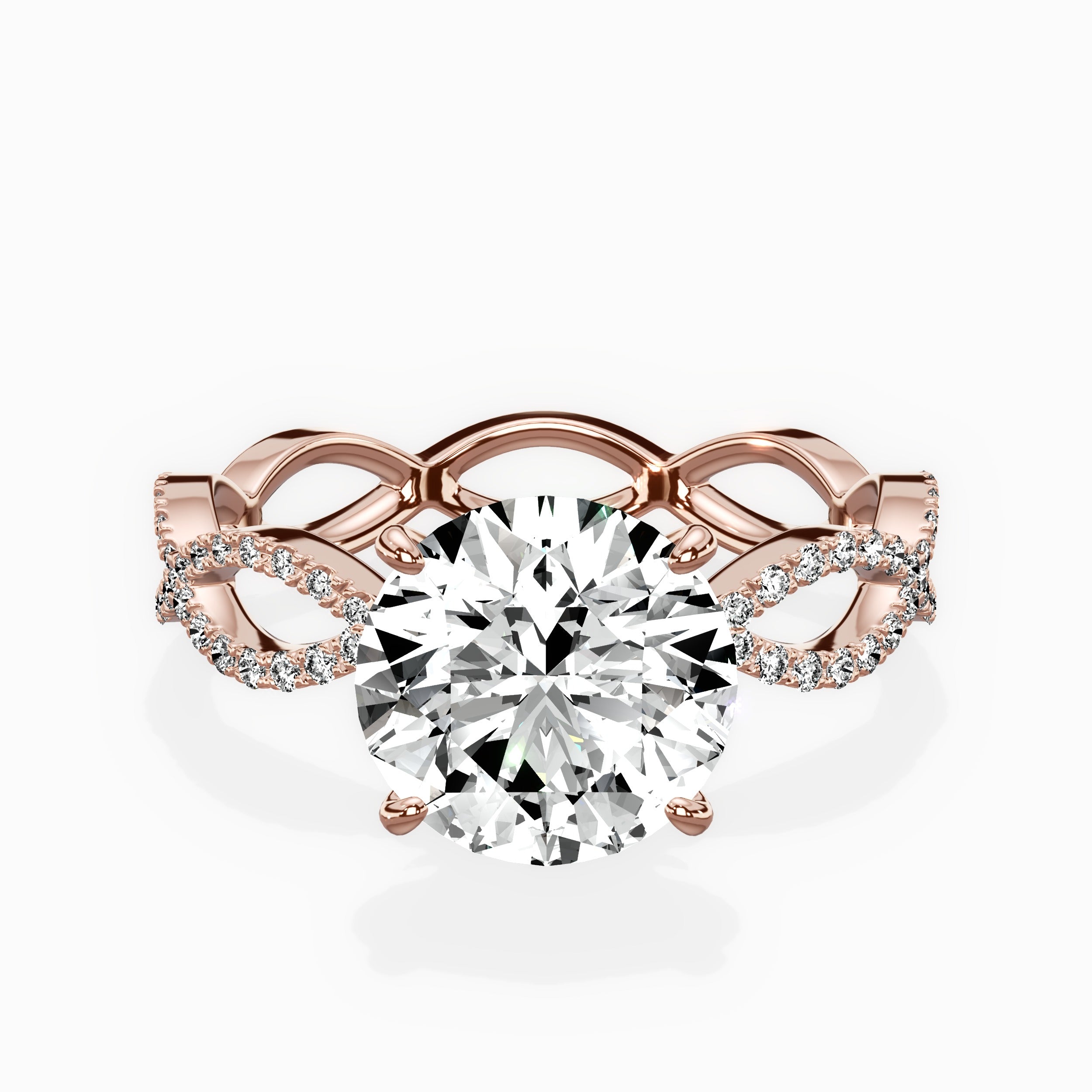 Infinity Band Vintage Style Engagement Ring
