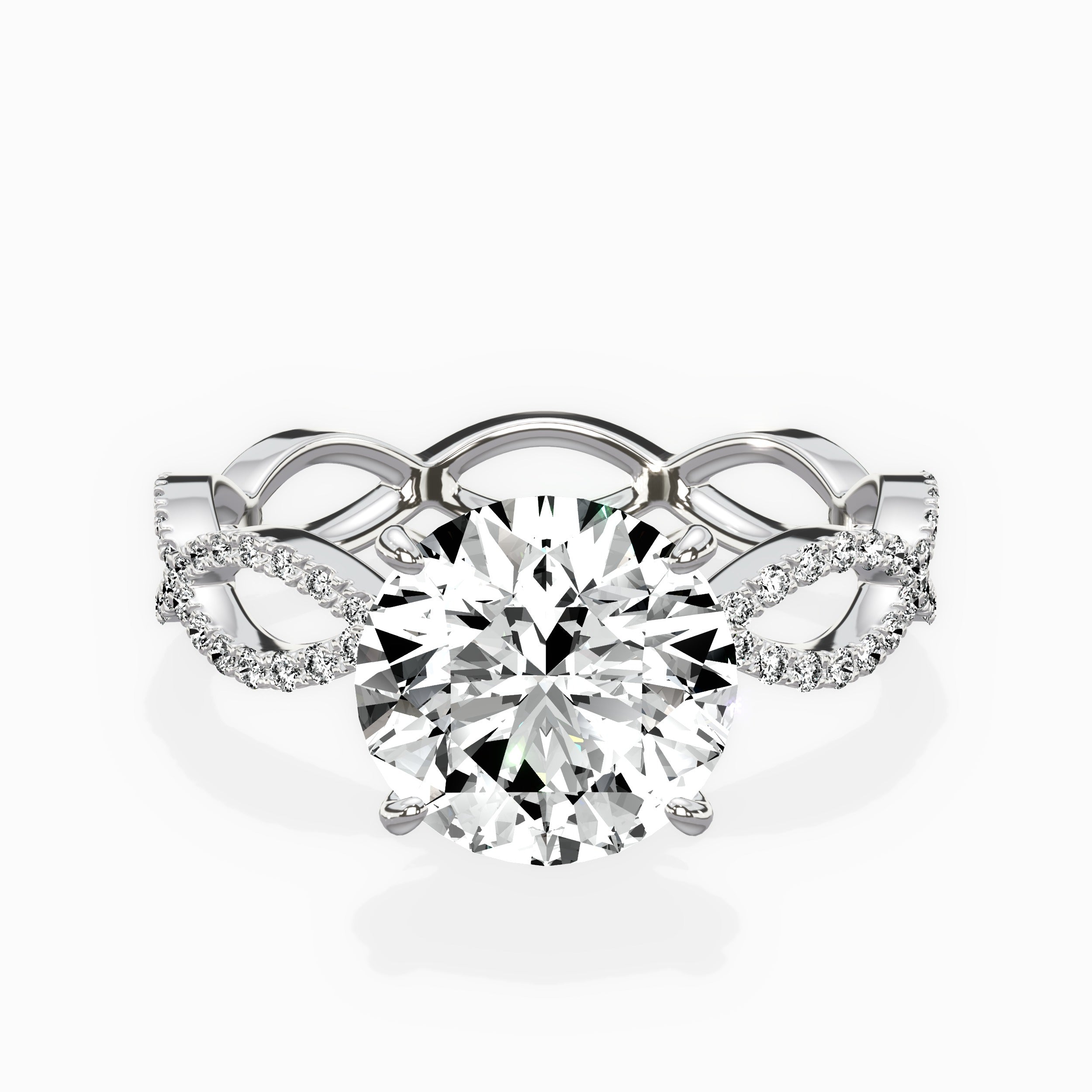 Infinity Band Vintage Style Engagement Ring