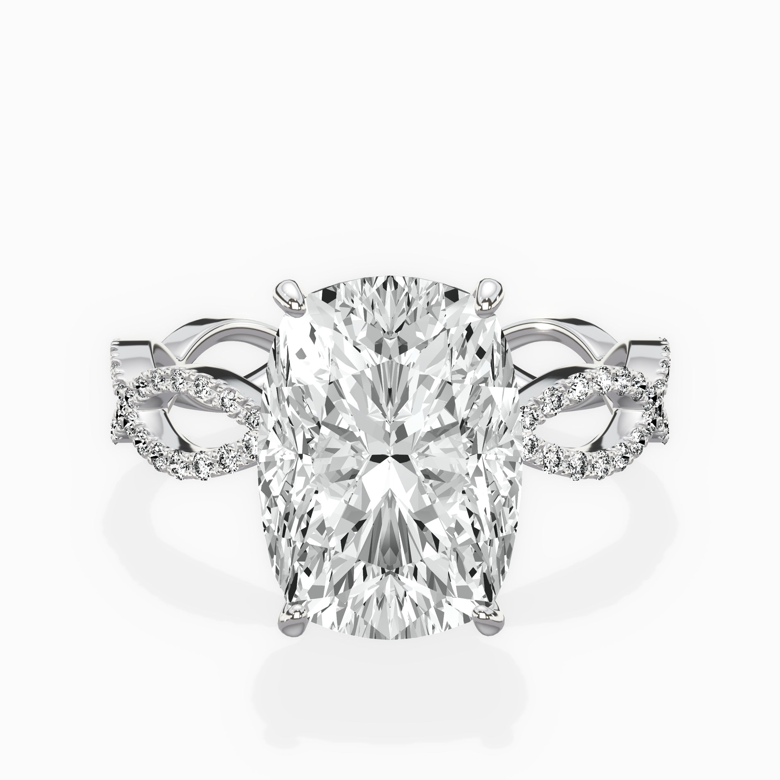 Infinity Band Vintage Style Engagement Ring