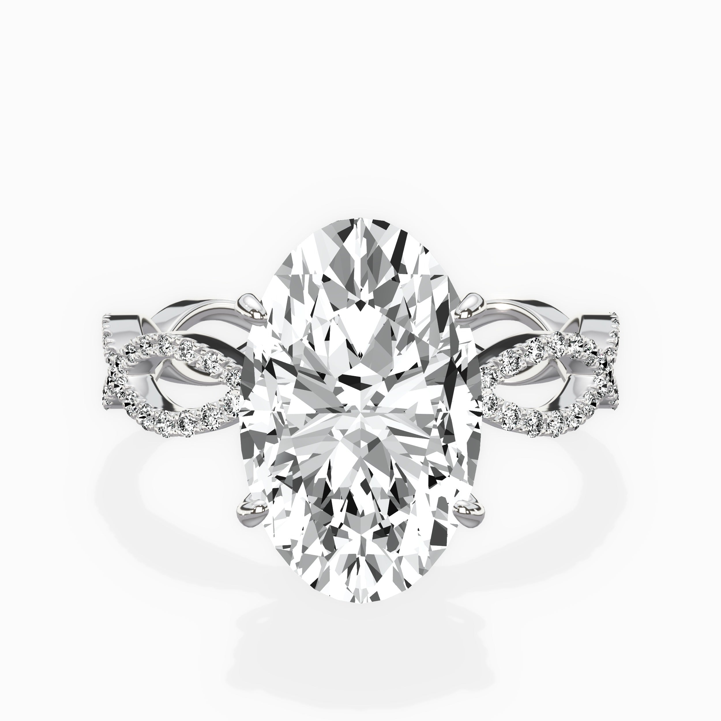 Infinity Band Vintage Style Engagement Ring