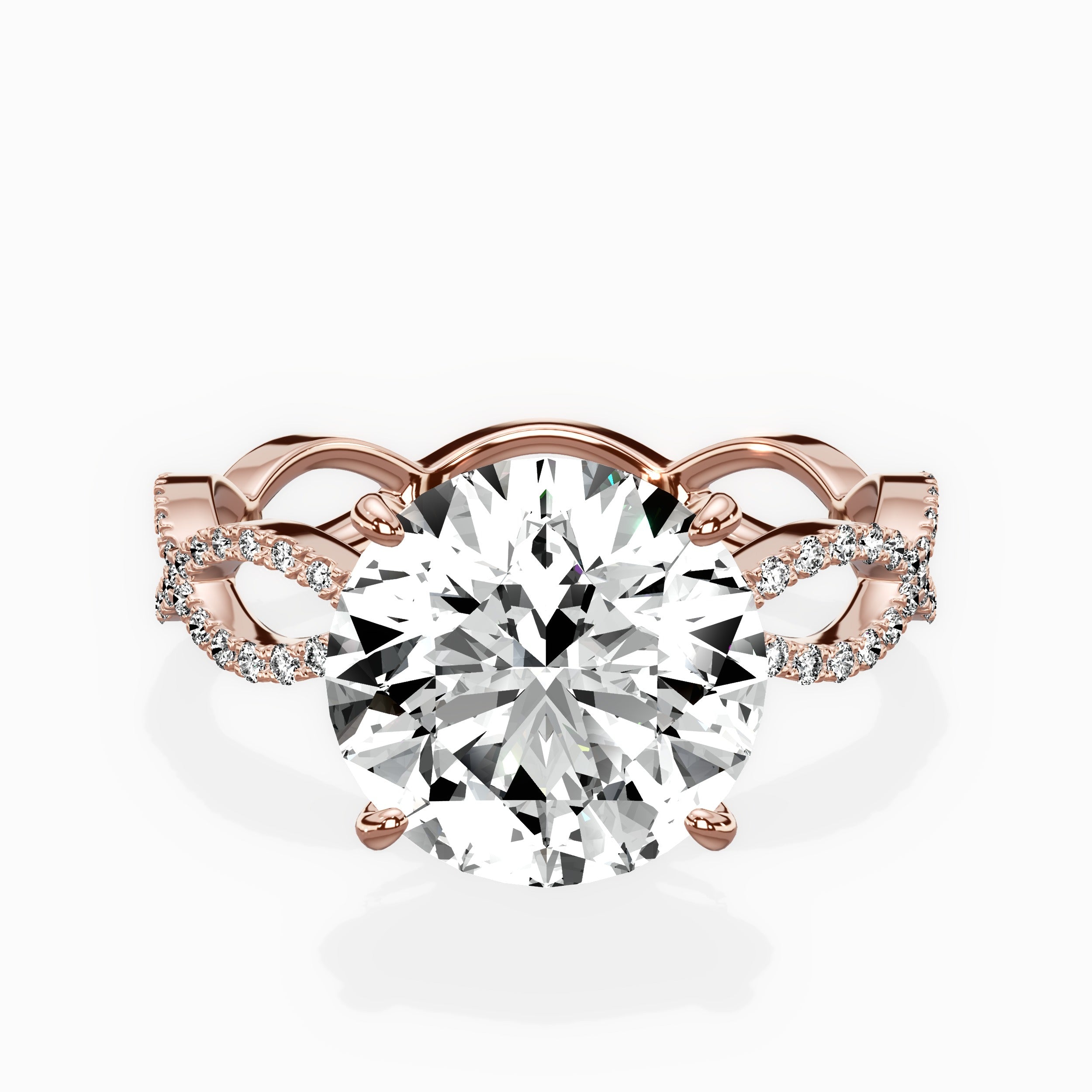 Infinity Band Vintage Style Engagement Ring
