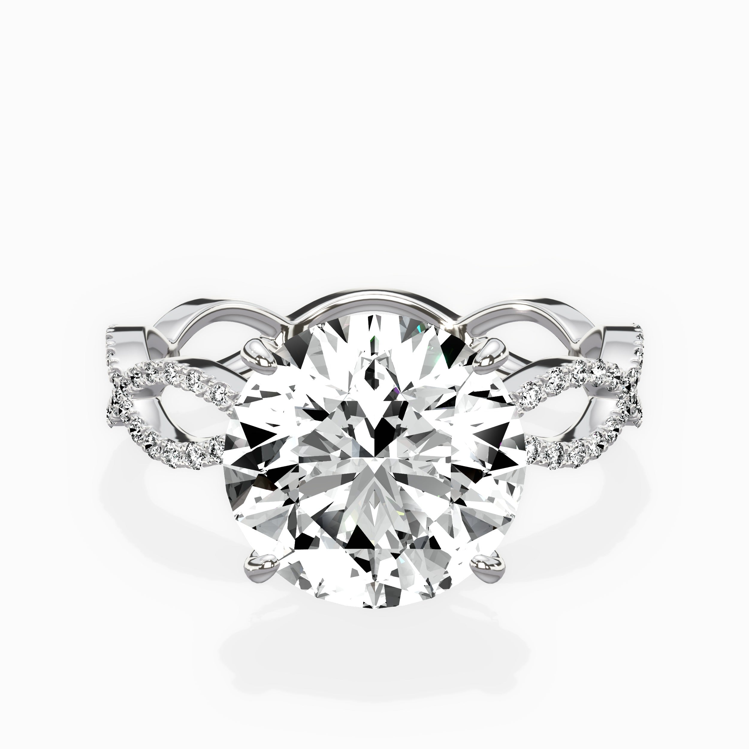 Infinity Band Vintage Style Engagement Ring