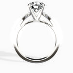 Romantic Vintage Style Round Engagement Ring in White Gold