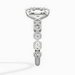 Devotion Vintage Style Long Cushion Engagement Ring in White Gold